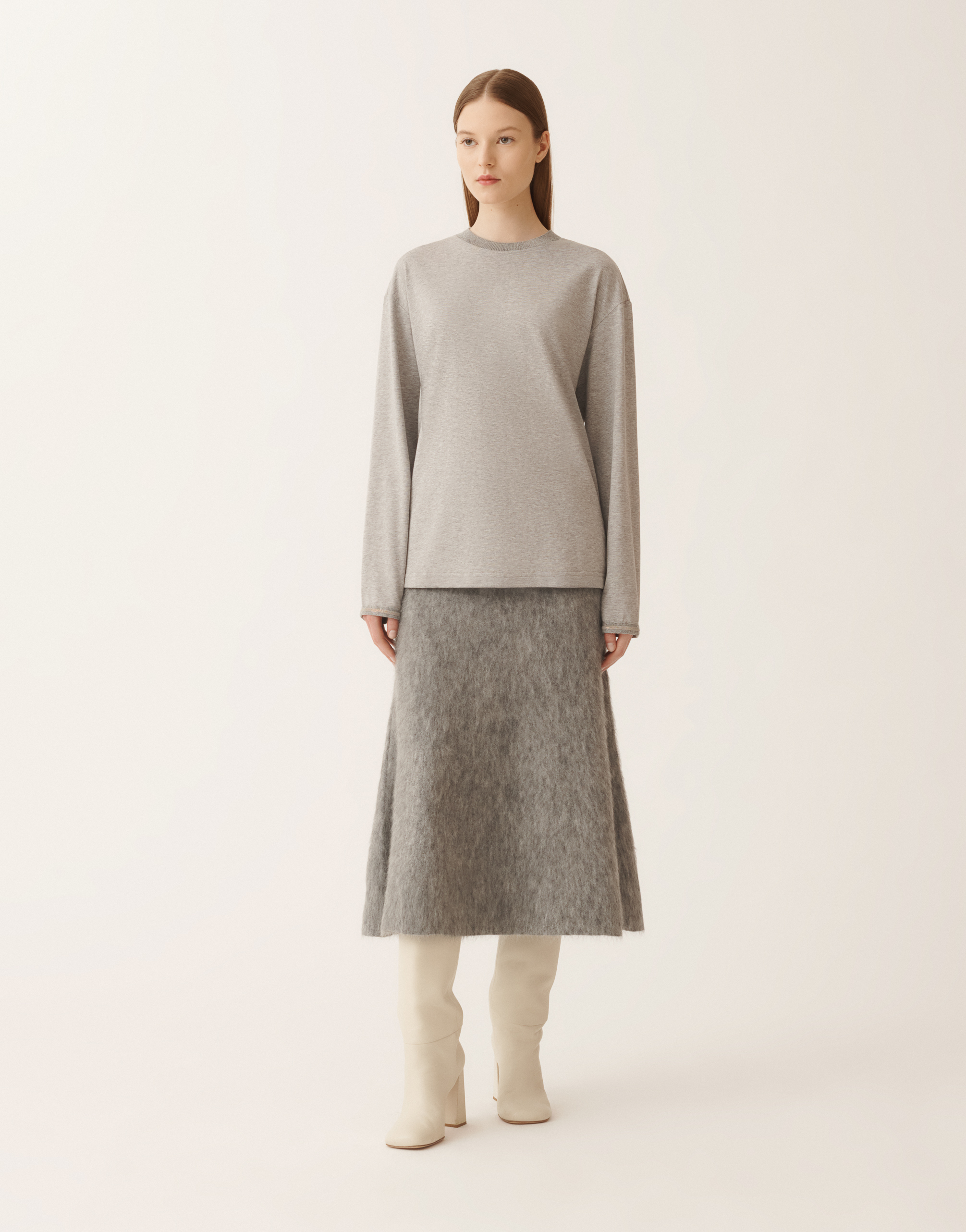 Fabiana Filippi Jersey T-shirt In Gray