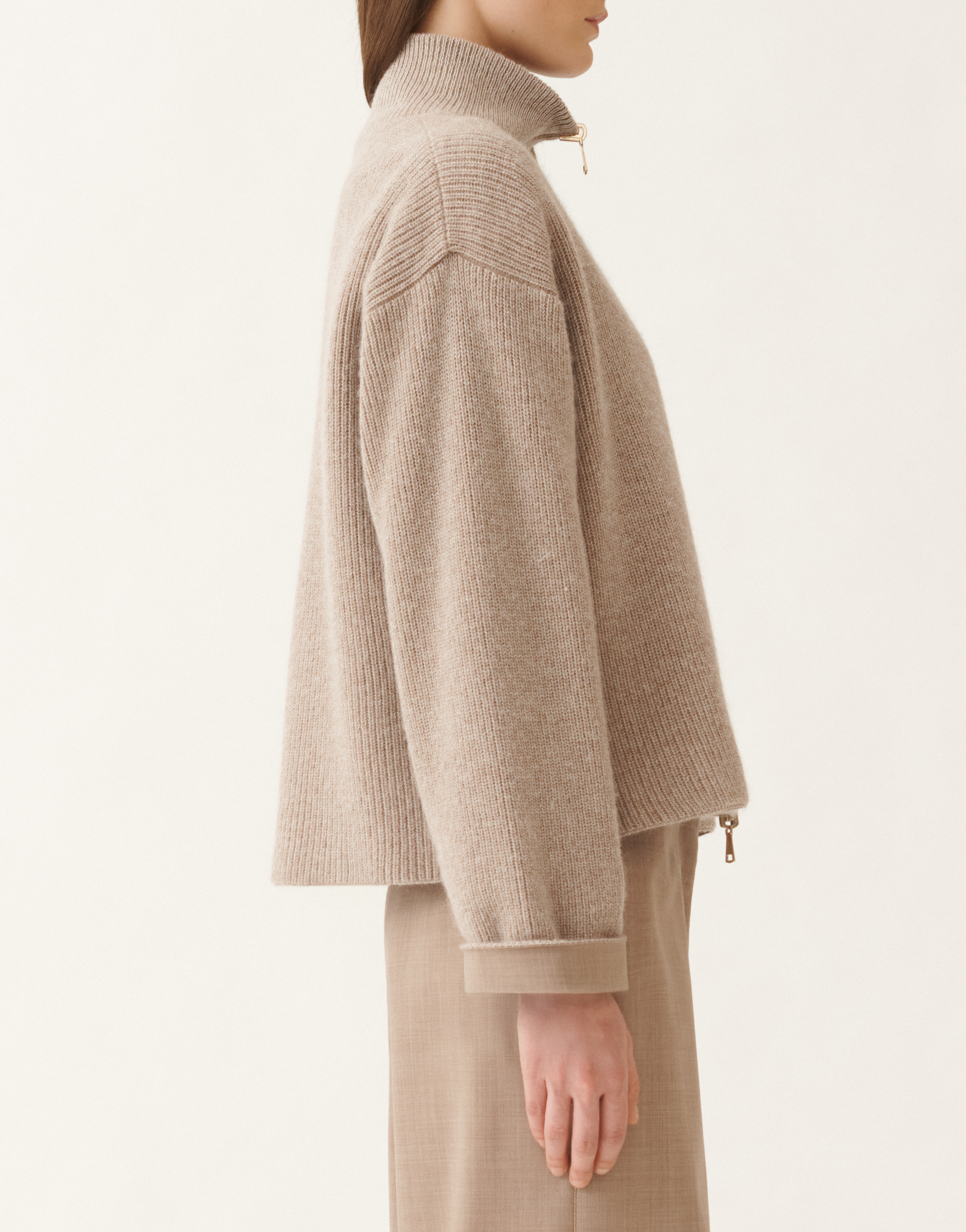 Fabiana Filippi Reversible Platinum Mohair Jacket In Lightweight Wool In Neutral