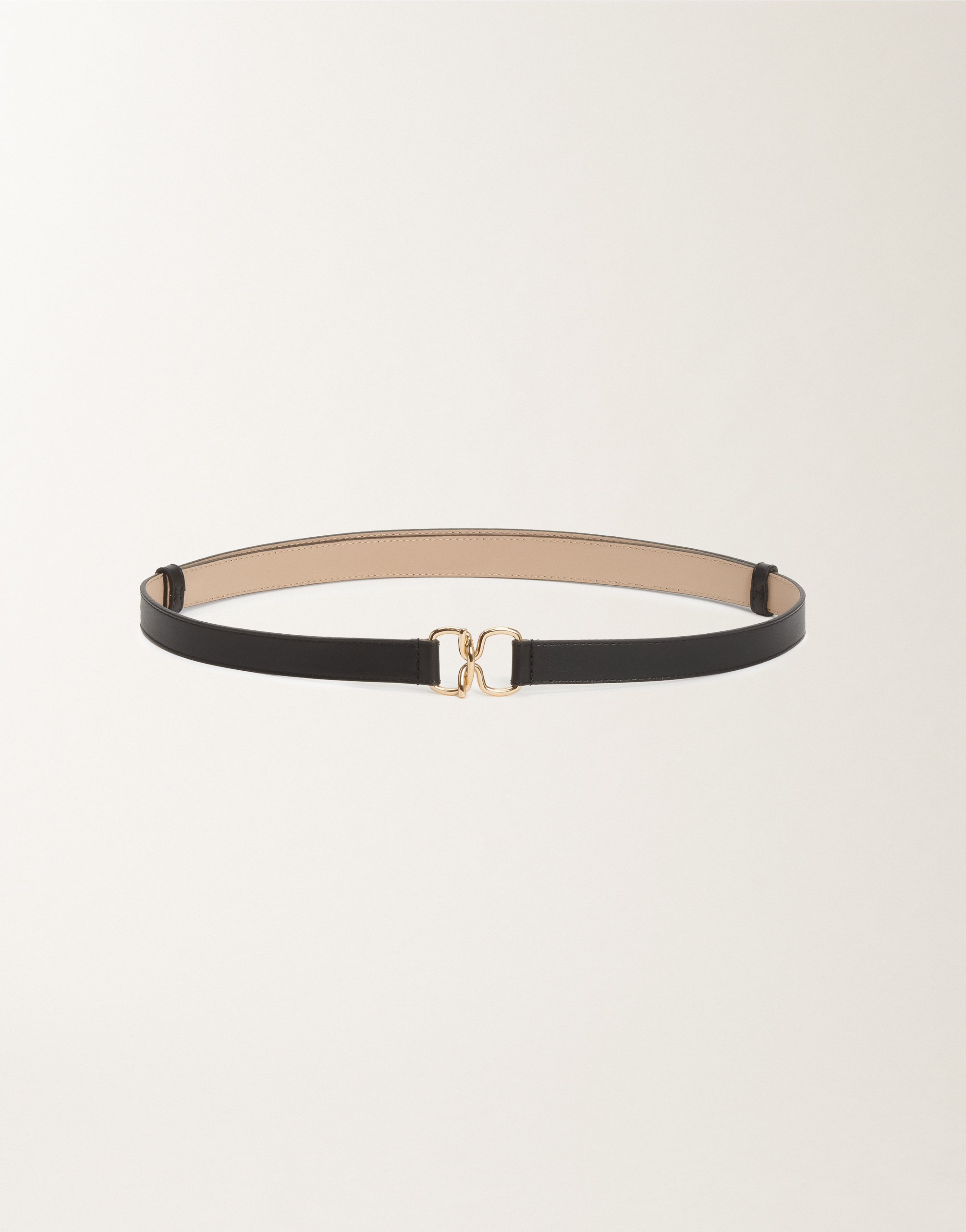 Fabiana Filippi Hook Buckle Single Loop Waist Belt In Black