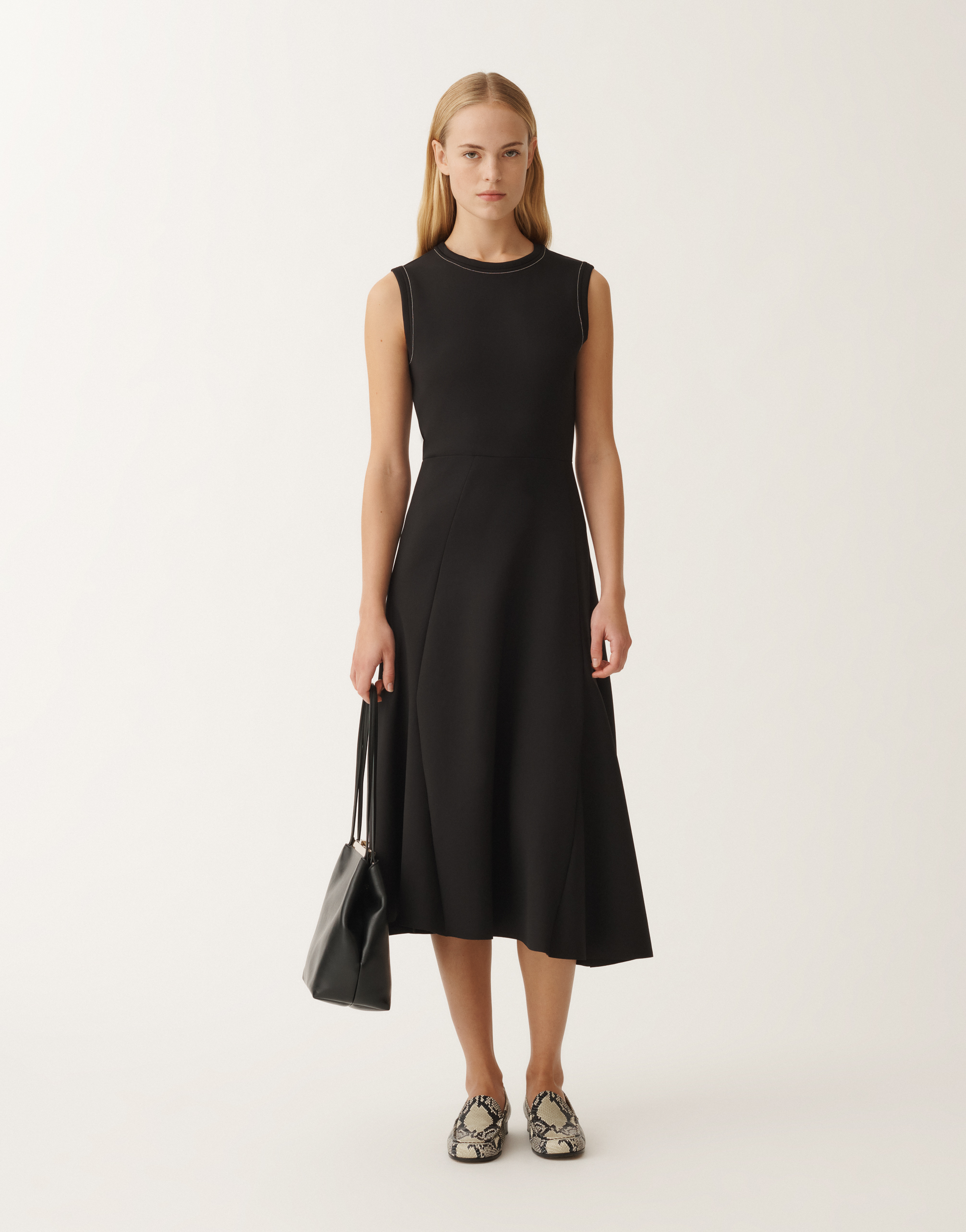 Shop Fabiana Filippi Scuba Dress In Black