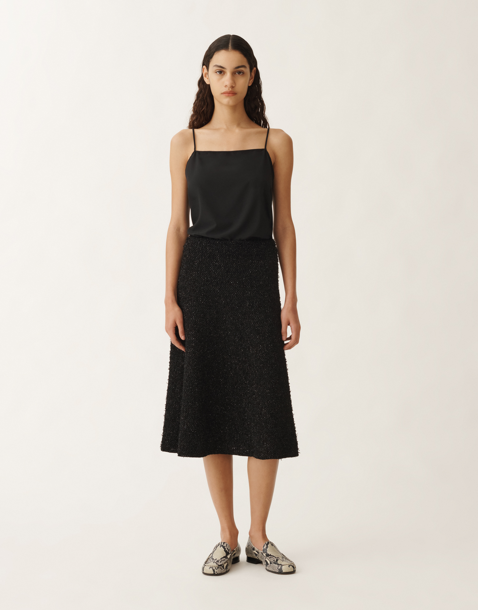 Fabiana Filippi Tweed-effect Mini Skirt In Black