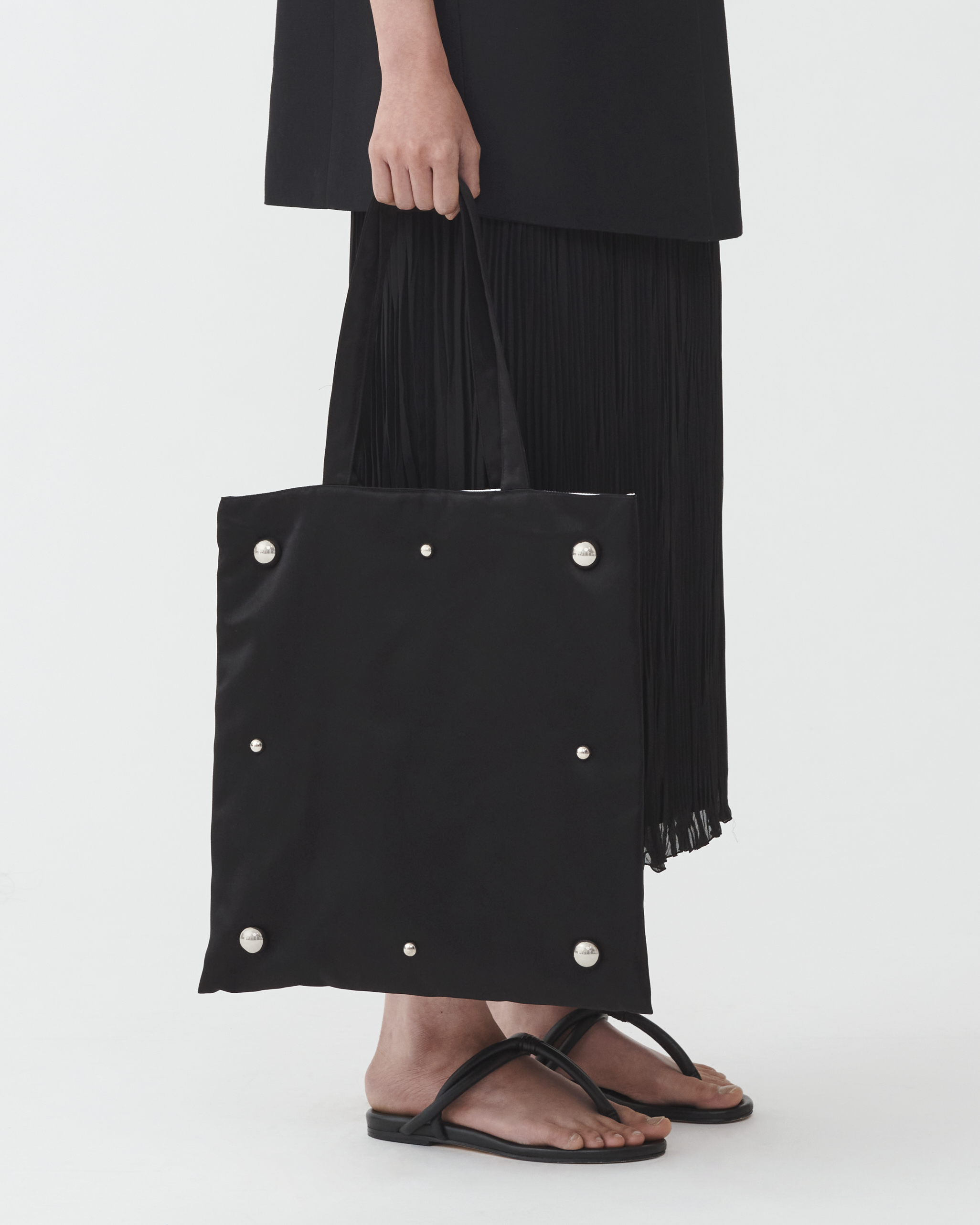 Shop Fabiana Filippi Duchesse Big Shopping Bag With Studs In Black