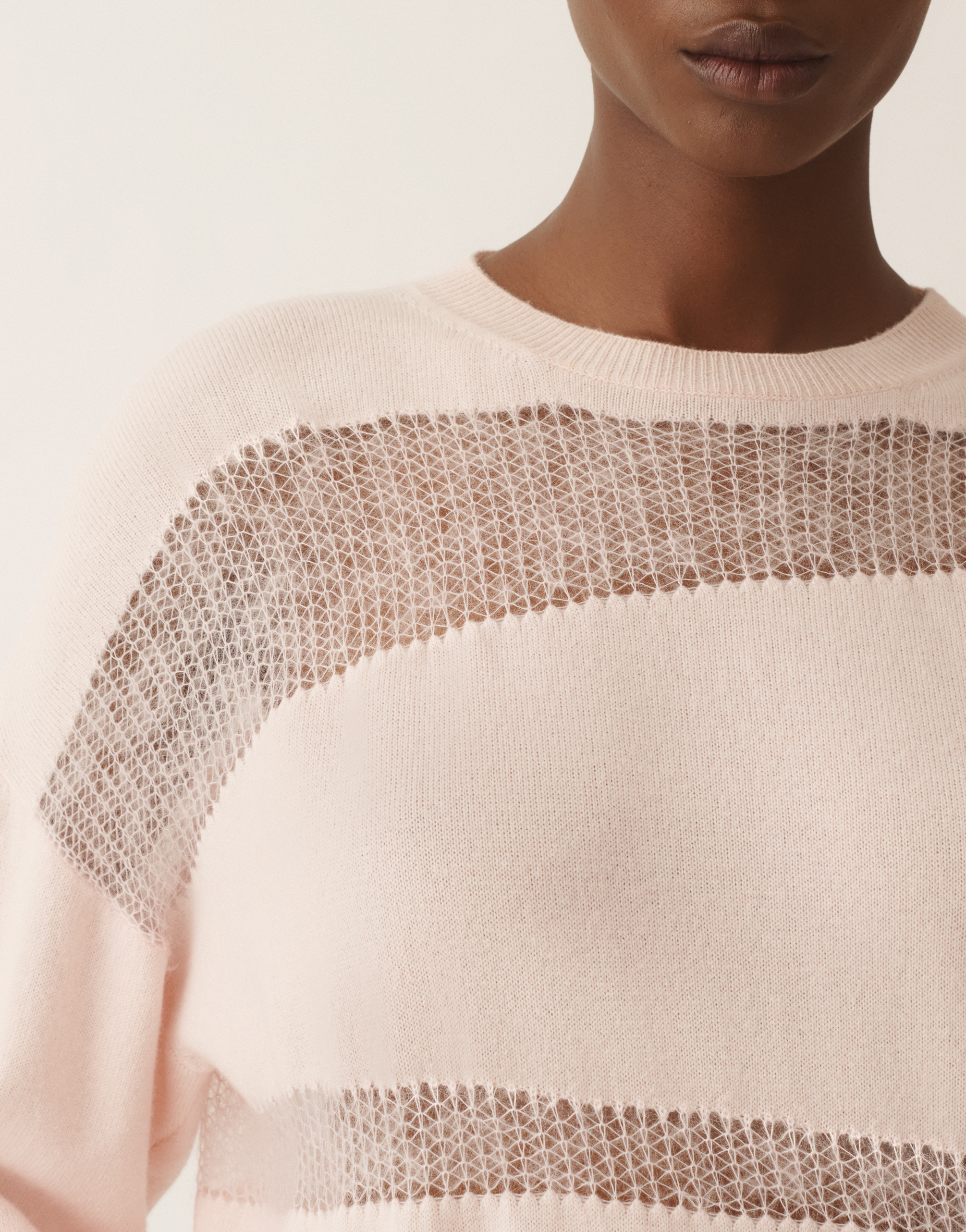 Fabiana Filippi Sweater In Platinum And Mohair In Pink