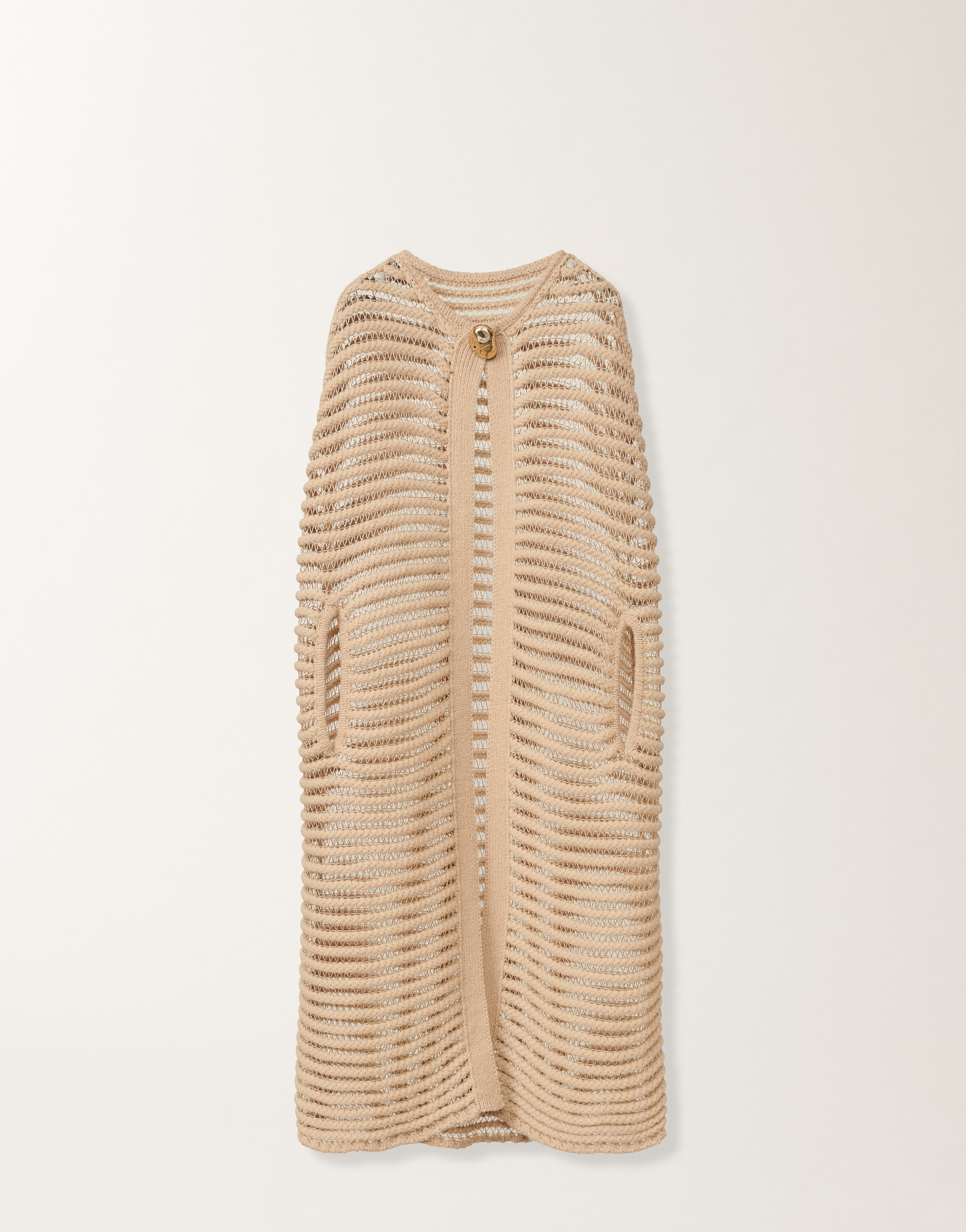 ポンチョ・ケープ FABIANA FILIPPI Woman Cape Camel SAD214A802I107 1256 Long cape in camel, albino and gold lurex for Women