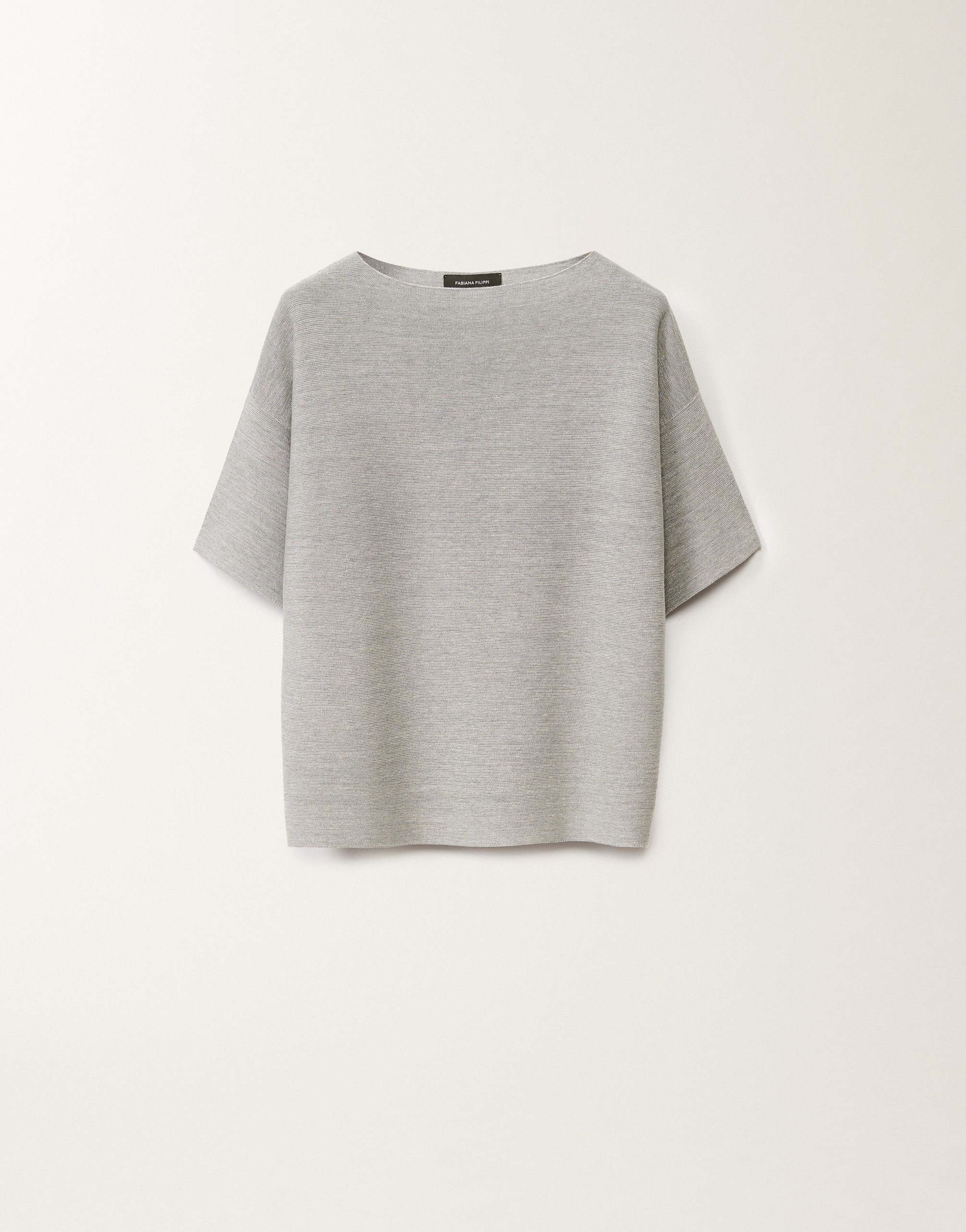 Fabiana Filippi Cotton And Lurex Sweater In Grey