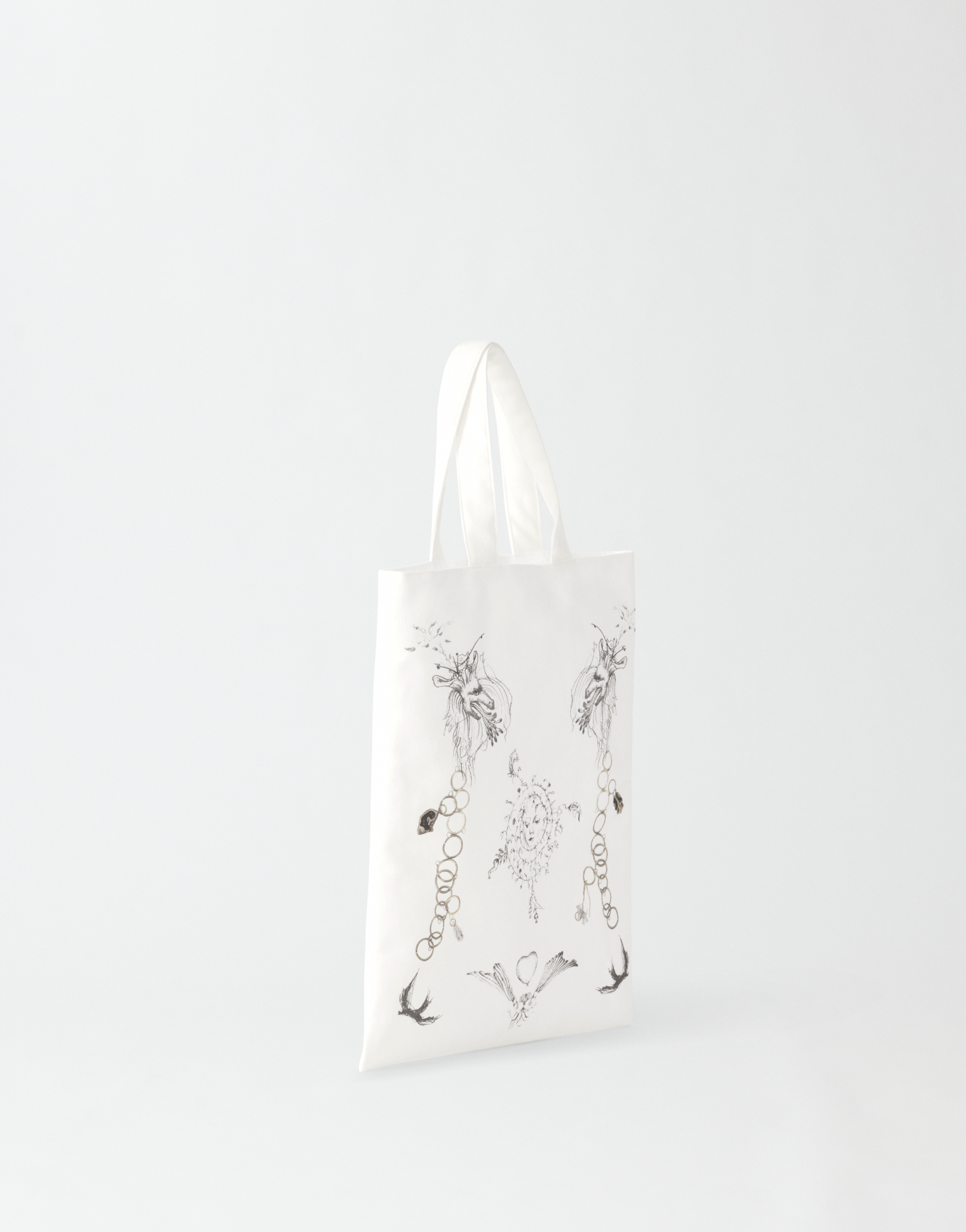 Shop Fabiana Filippi Printed Gabardine Mini Shopping Bag In White