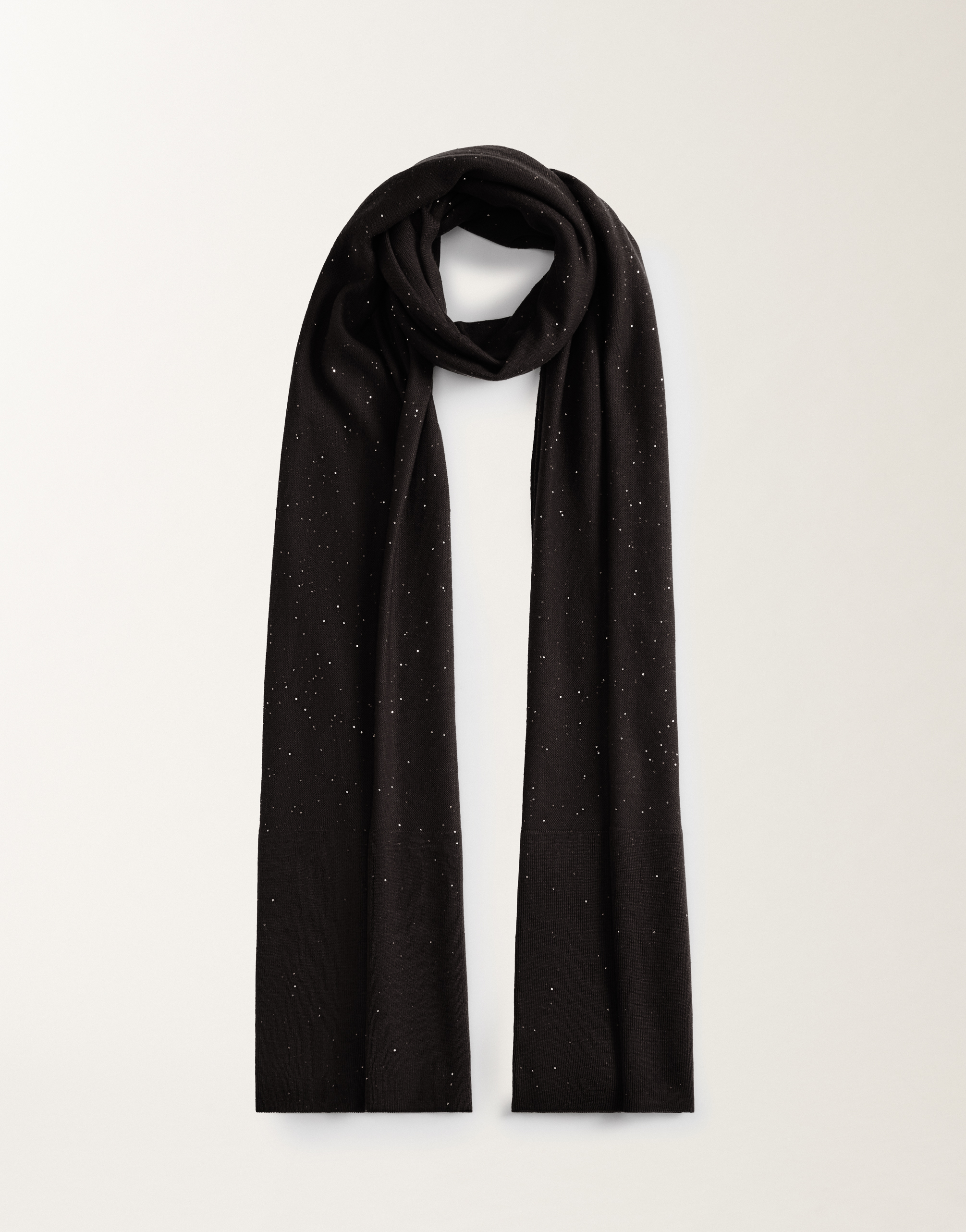 Wool scarf with sequins, black for Women | Fabiana Filippi®