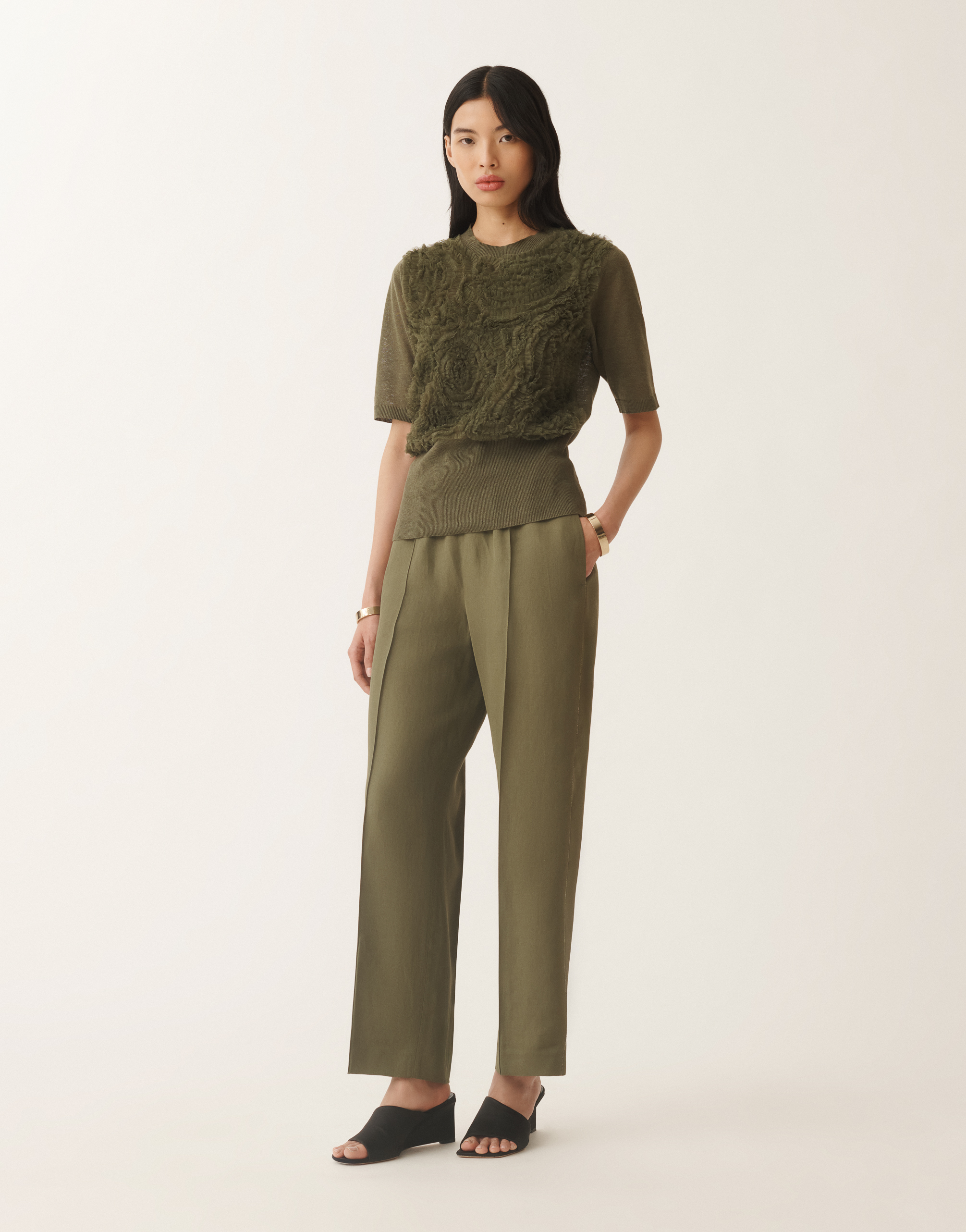 Shop Fabiana Filippi Linen Sweater In Grass