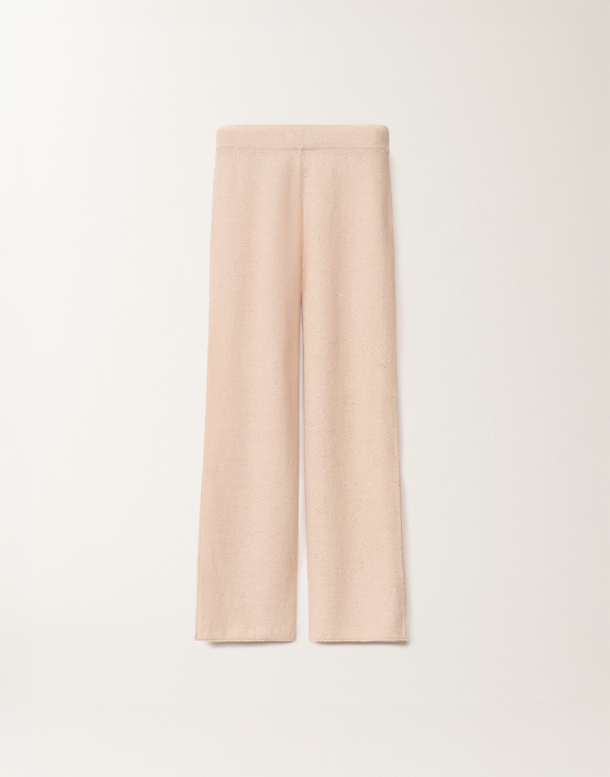 Fabiana Filippi Cotton And Linen Trousers With Sequins In Pink