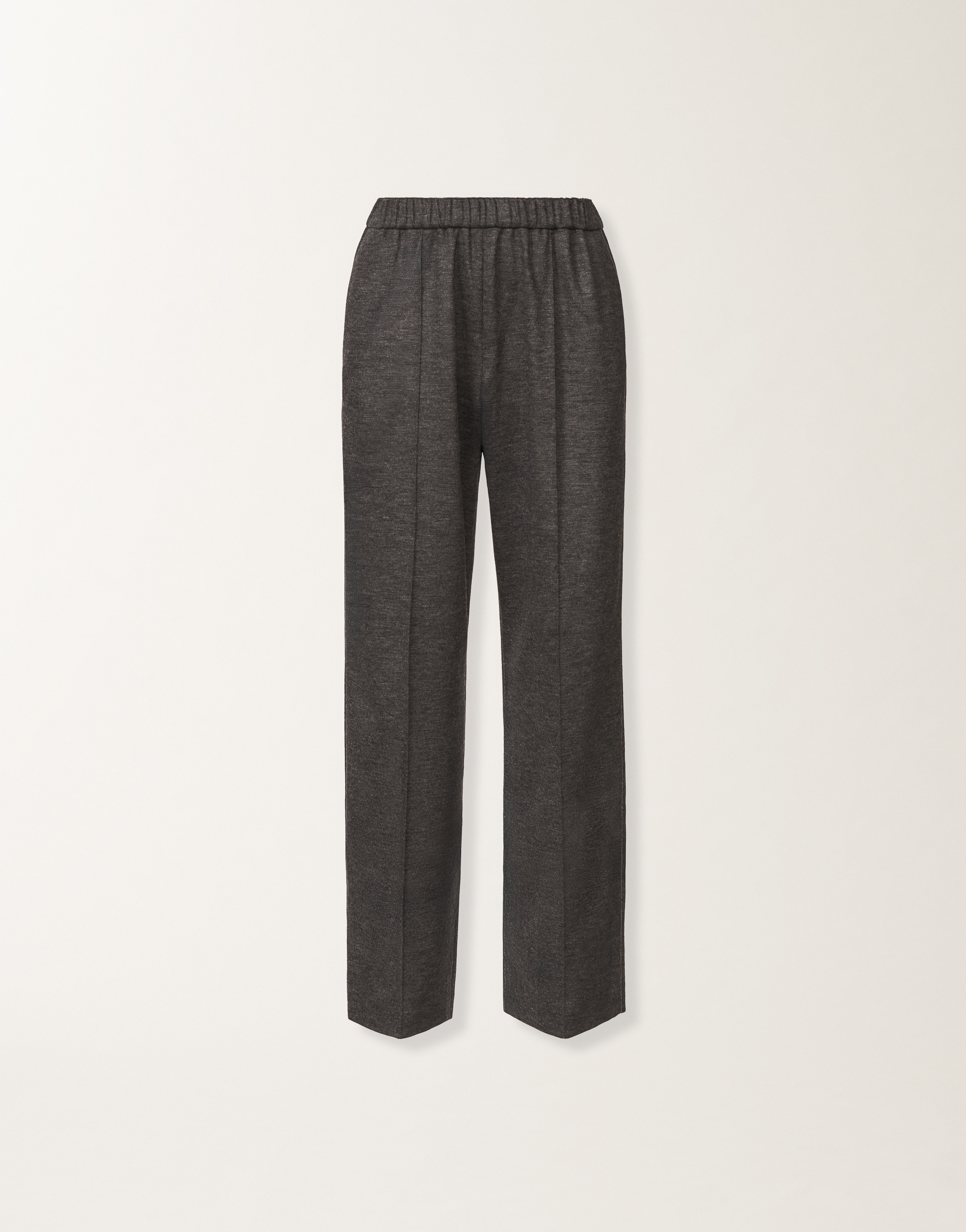 Gubbio trousers in boiled wool jersey, slate for Women | Fabiana