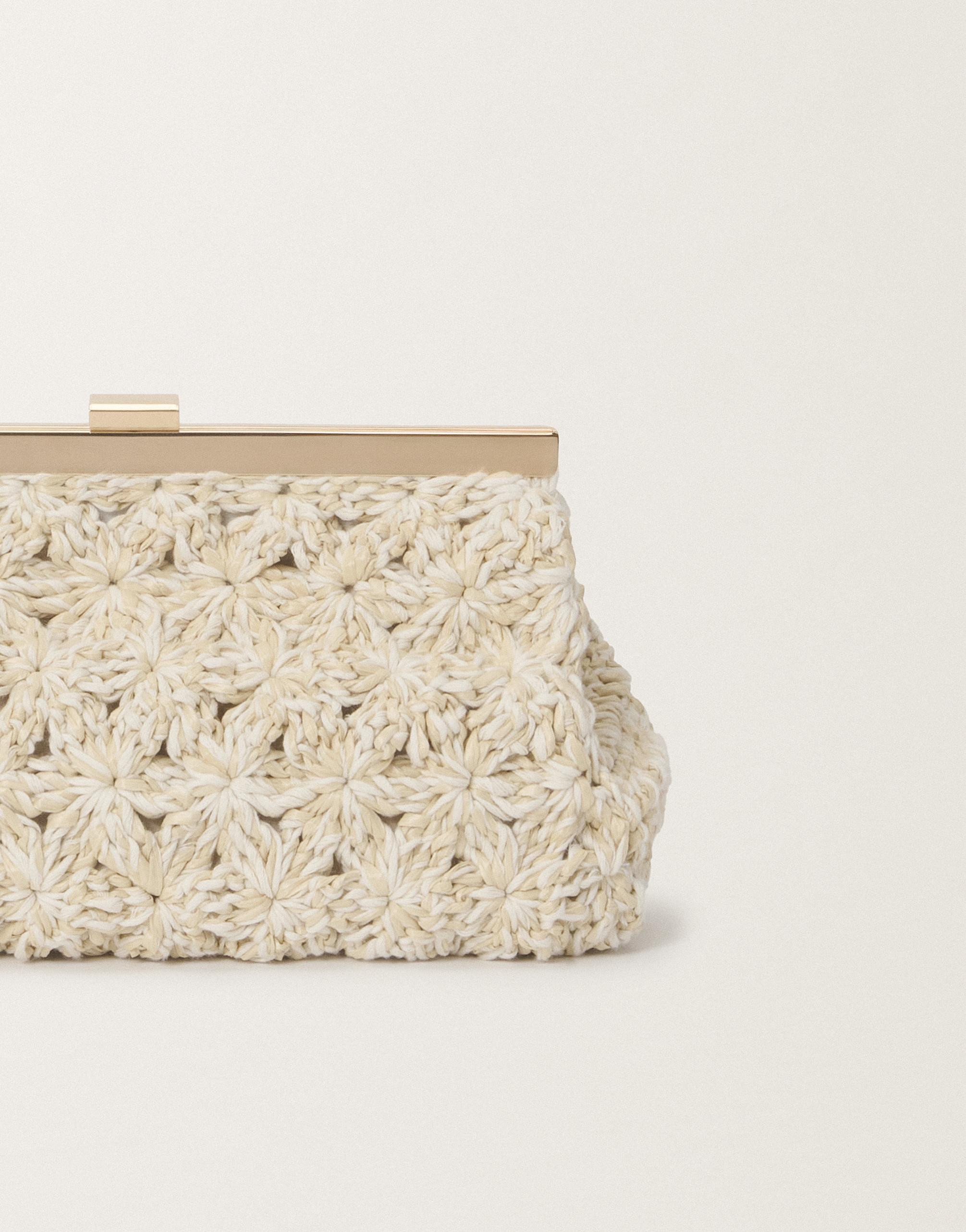 Fabiana Filippi Macramé Clutch In Putty
