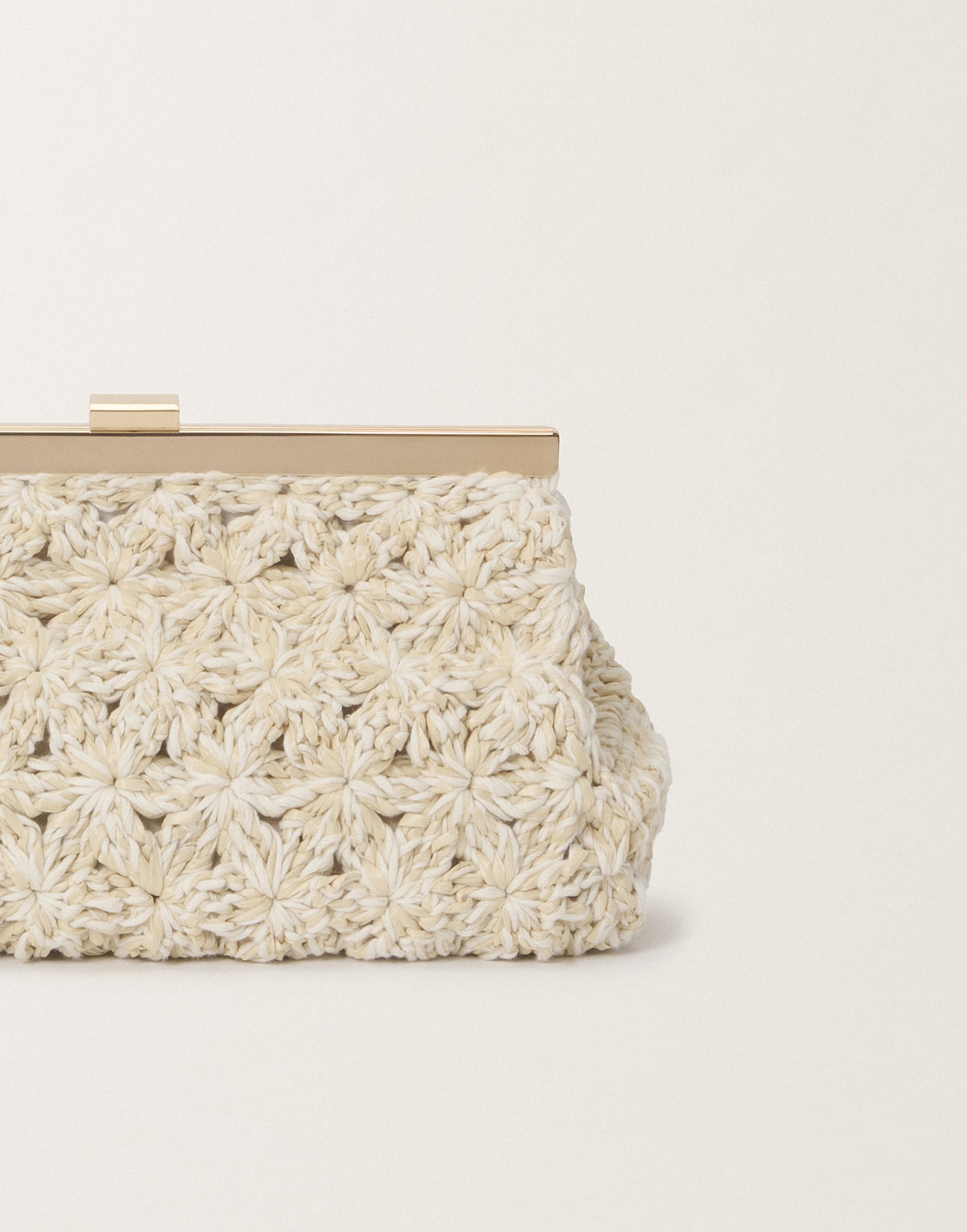 Fabiana Filippi Macramé Clutch In Putty