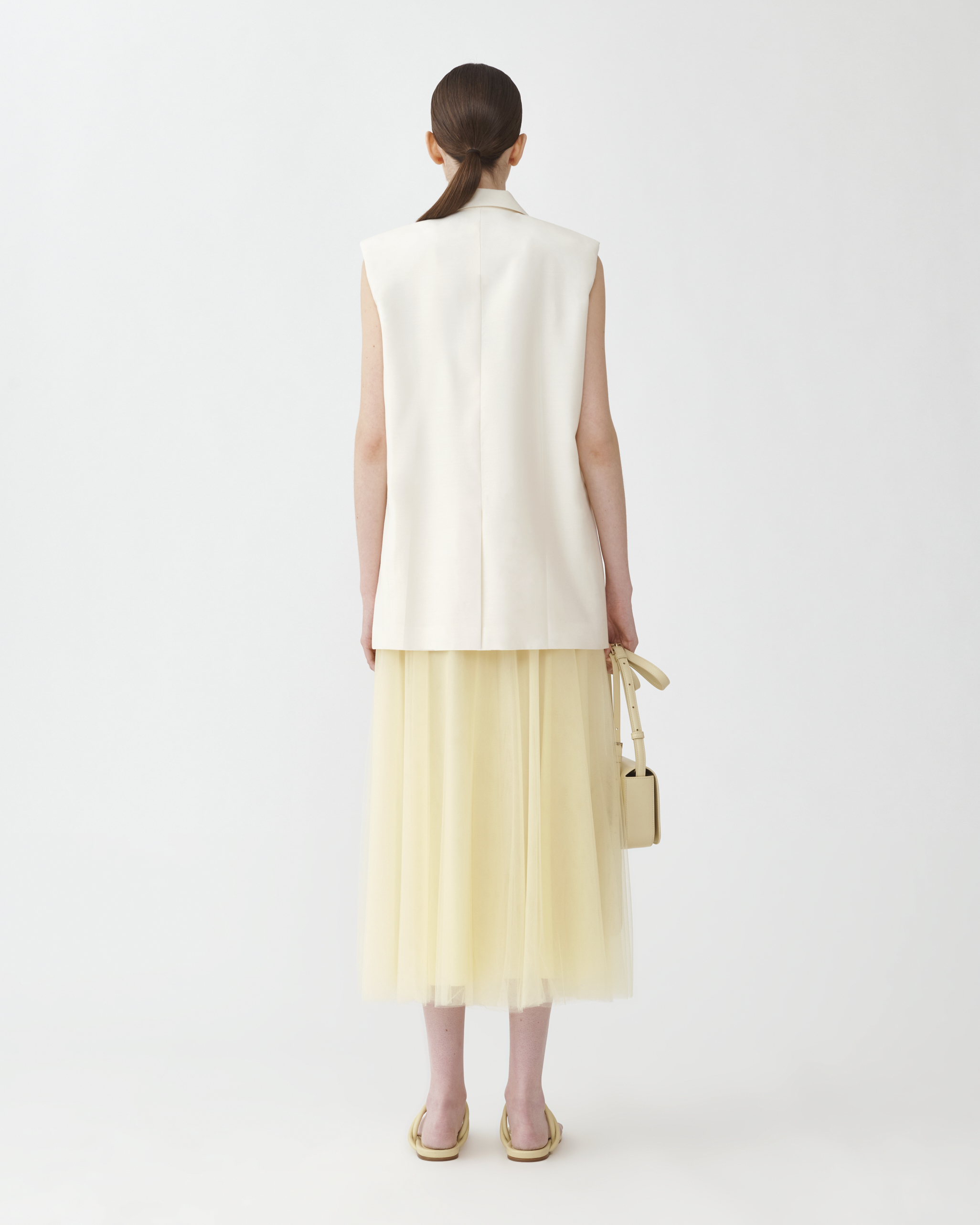 Shop Fabiana Filippi Wool Silk Vest In Butter