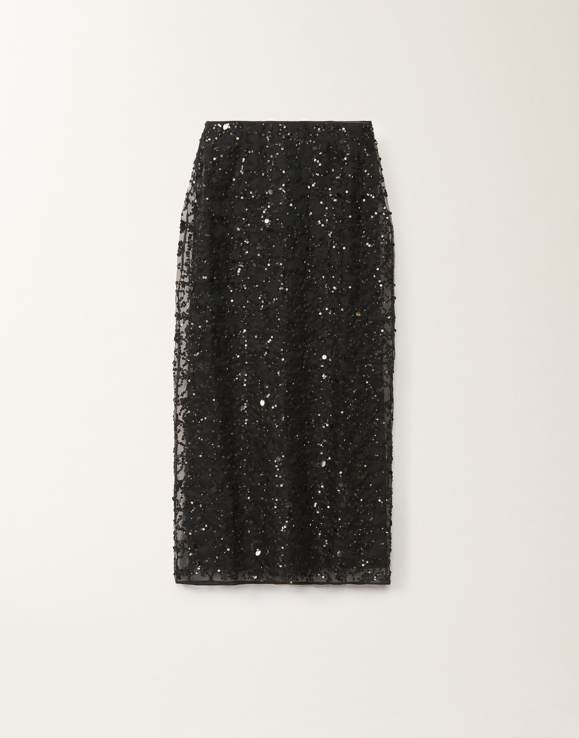 Shop Fabiana Filippi Sequin Embroidery Organza Skirt In Black