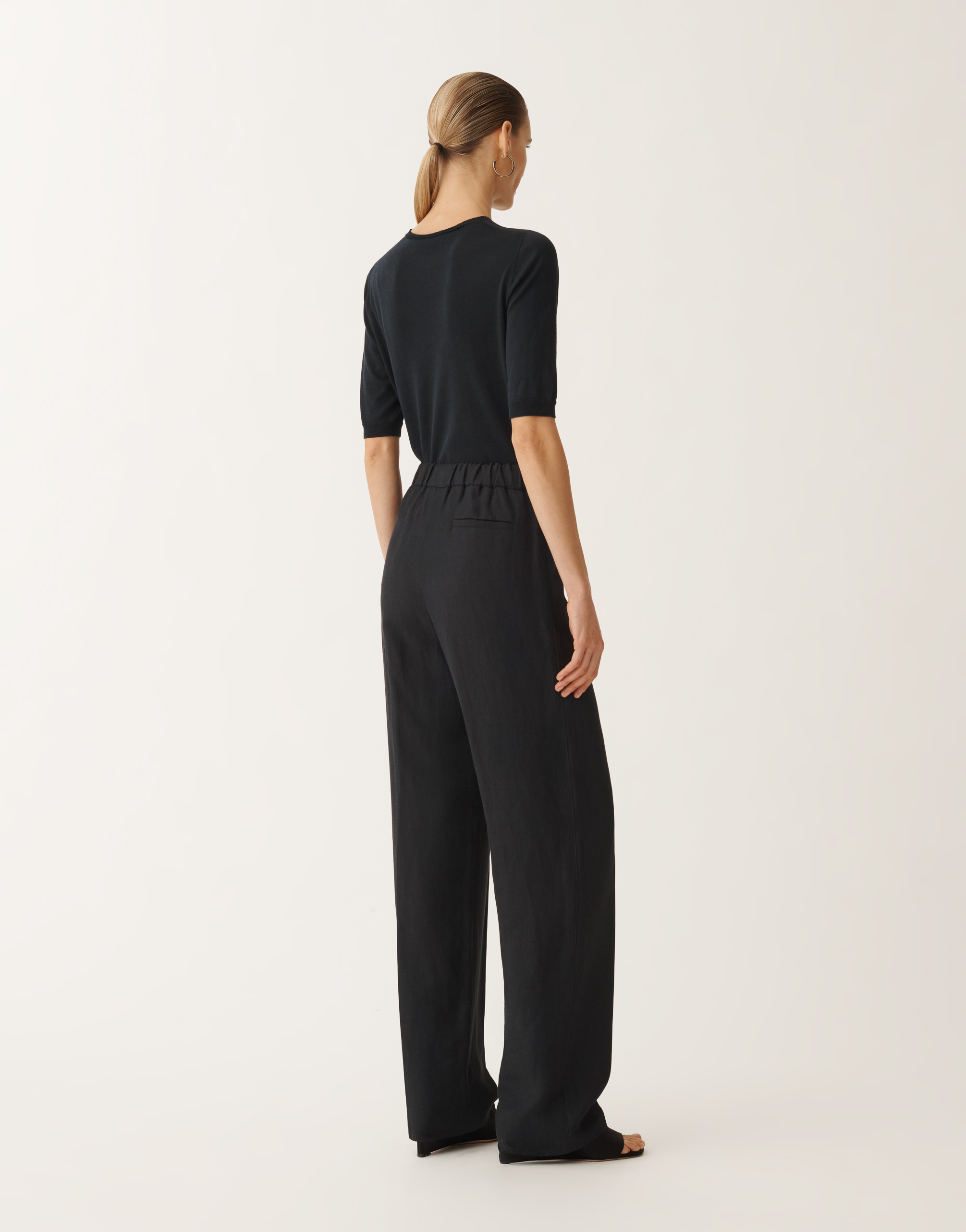 Fabiana Filippi Orvieto Linen And Viscose Trousers In Blue