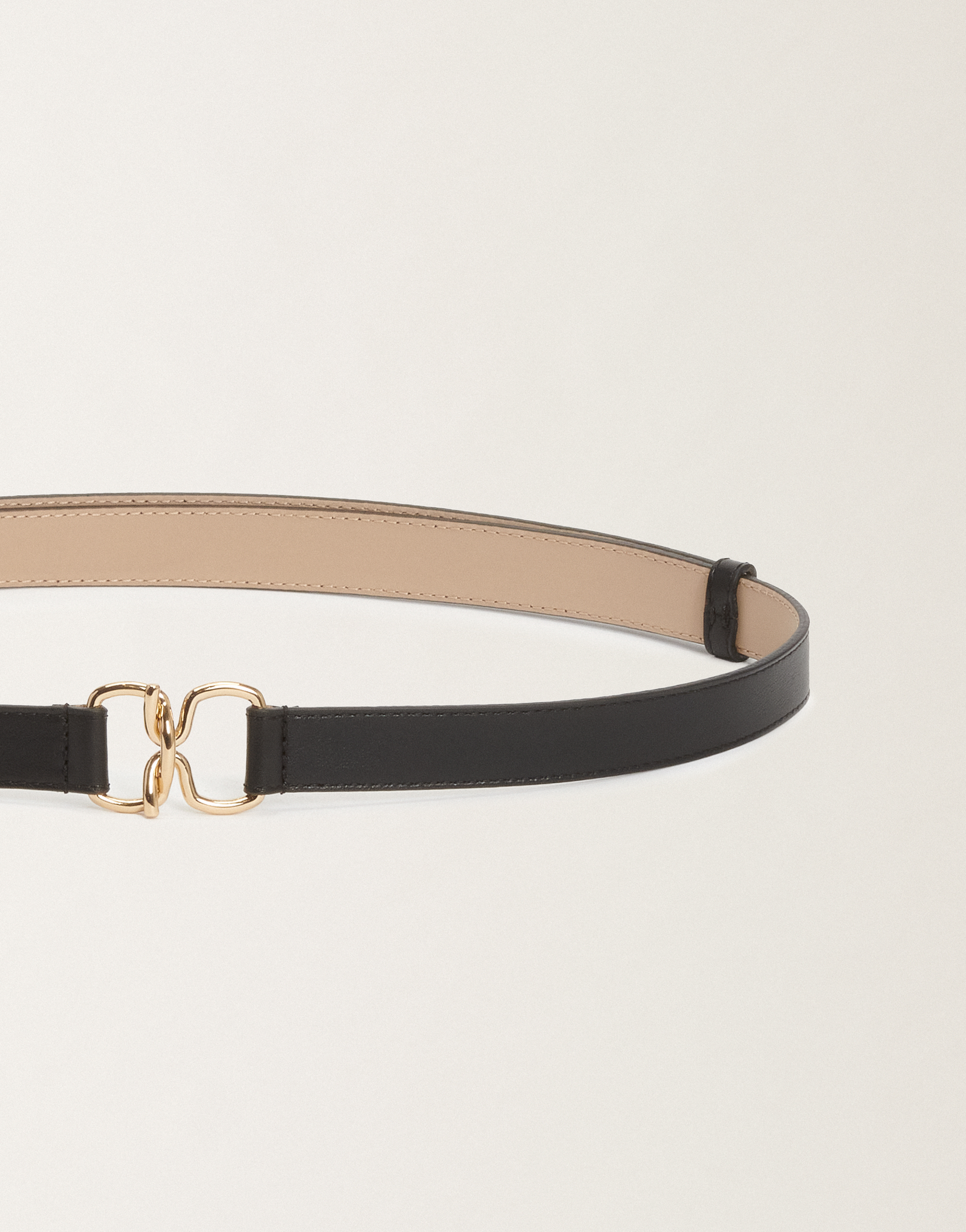 Fabiana Filippi Hook Buckle Single Loop Waist Belt In Black