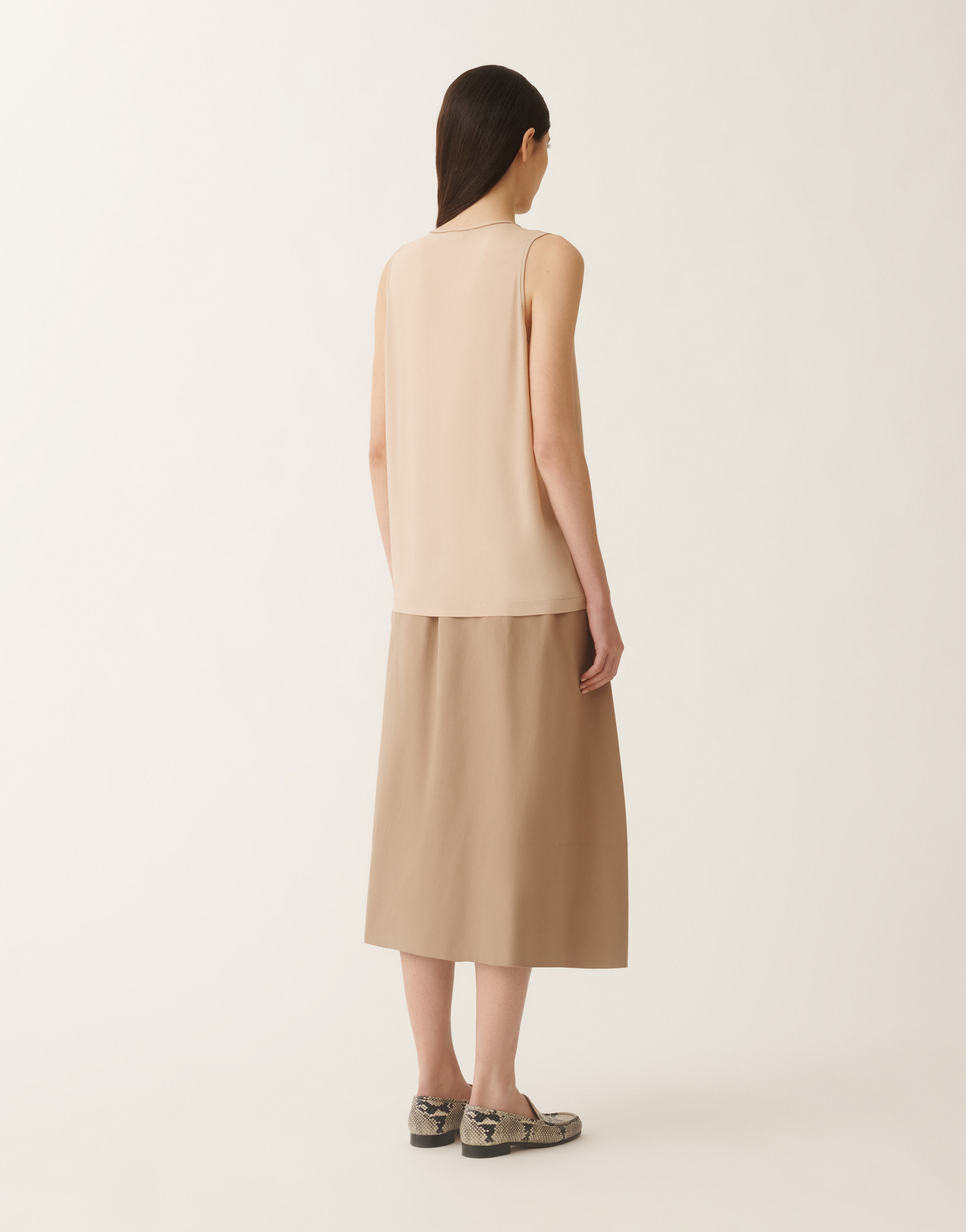 Fabiana Filippi Beaded-trim Sablé Vest In Sand