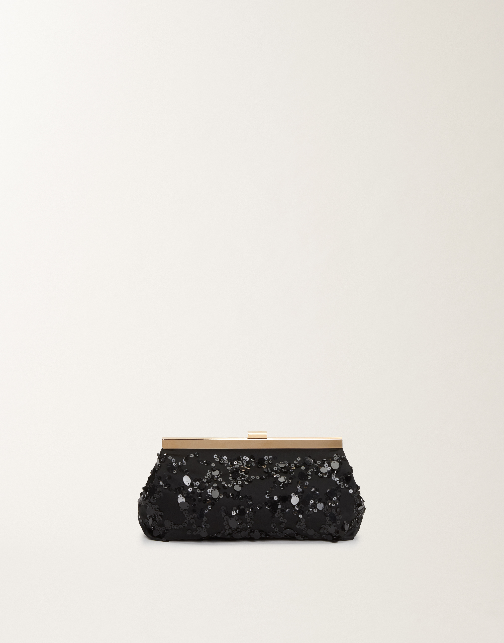 Shop Fabiana Filippi Clutch With Sequin Embroidery In Black