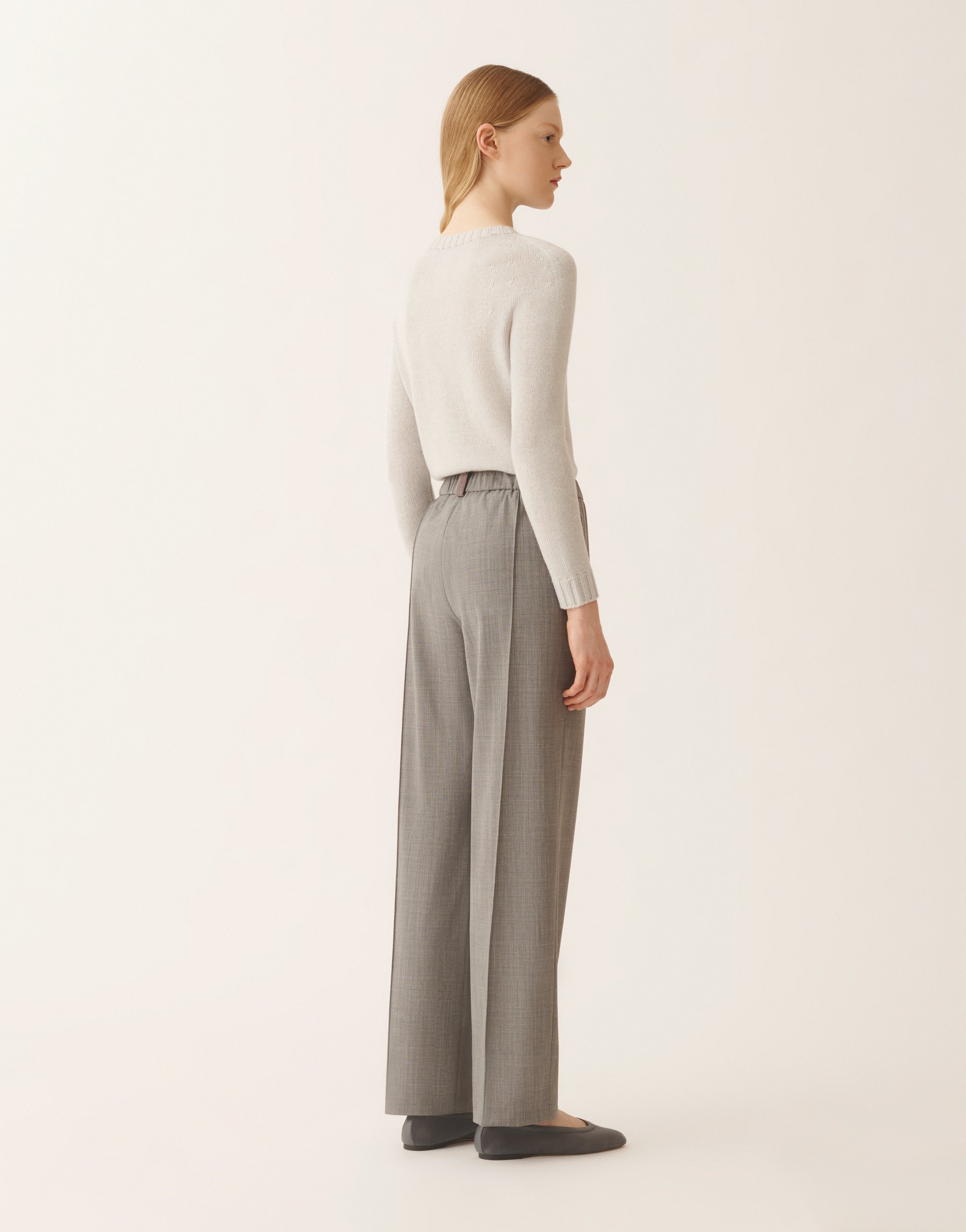 Fabiana Filippi Gubbio Jogging Pants In Bistretch Fresco Wool In Gray