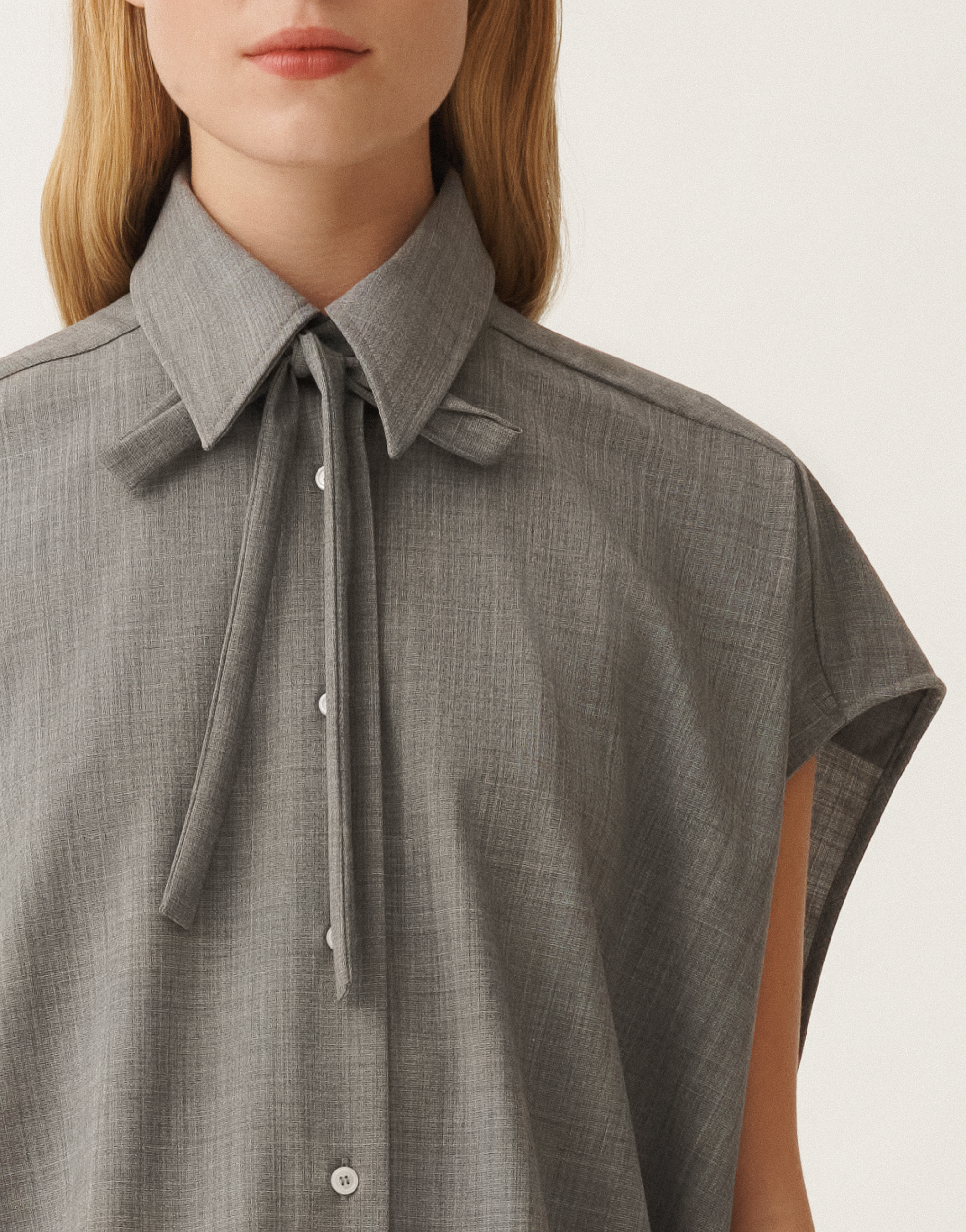 Shop Fabiana Filippi Cool Wool Shirt In Grey