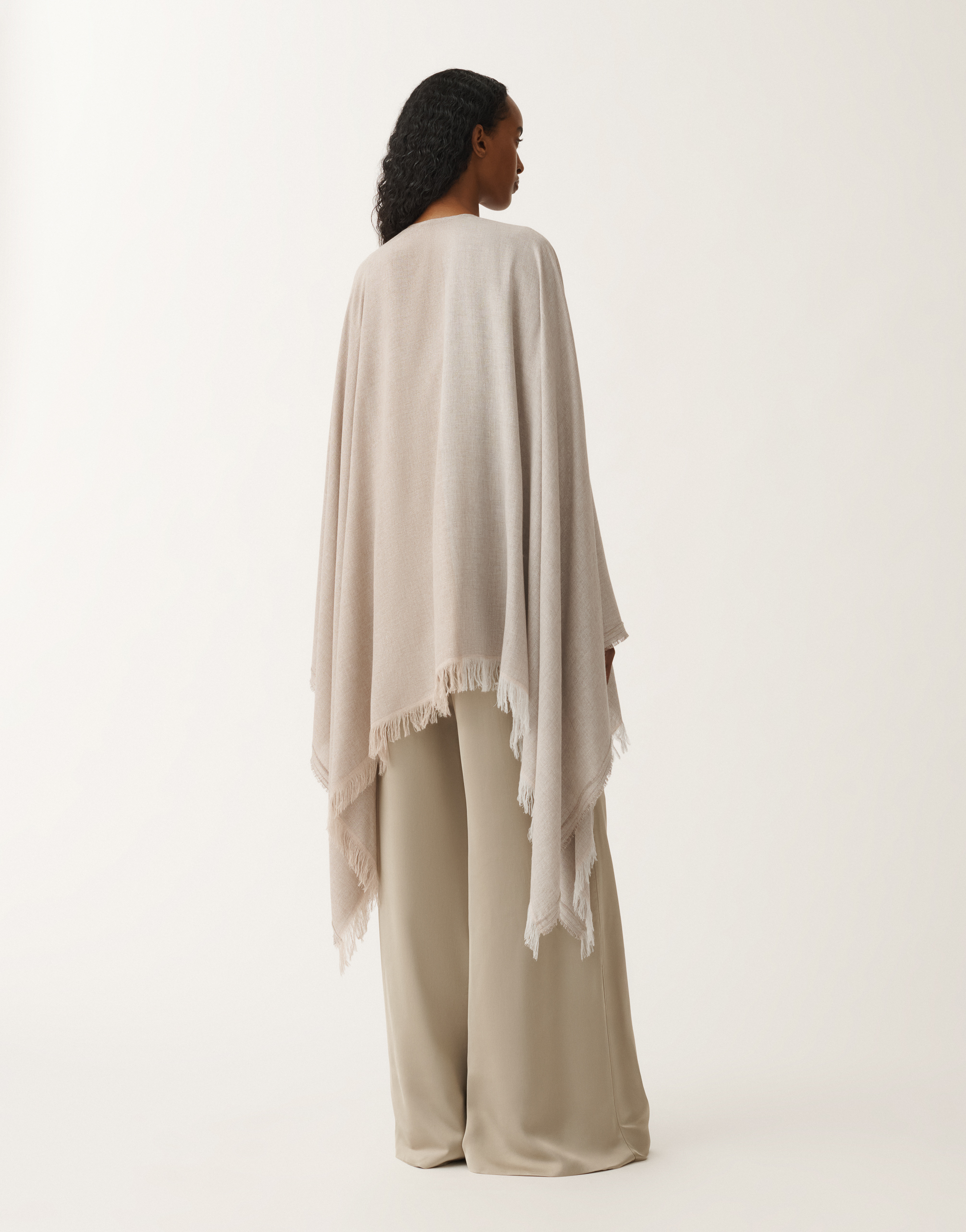 Shop Fabiana Filippi Jacquard Viscose Cape In Onlyonecolor