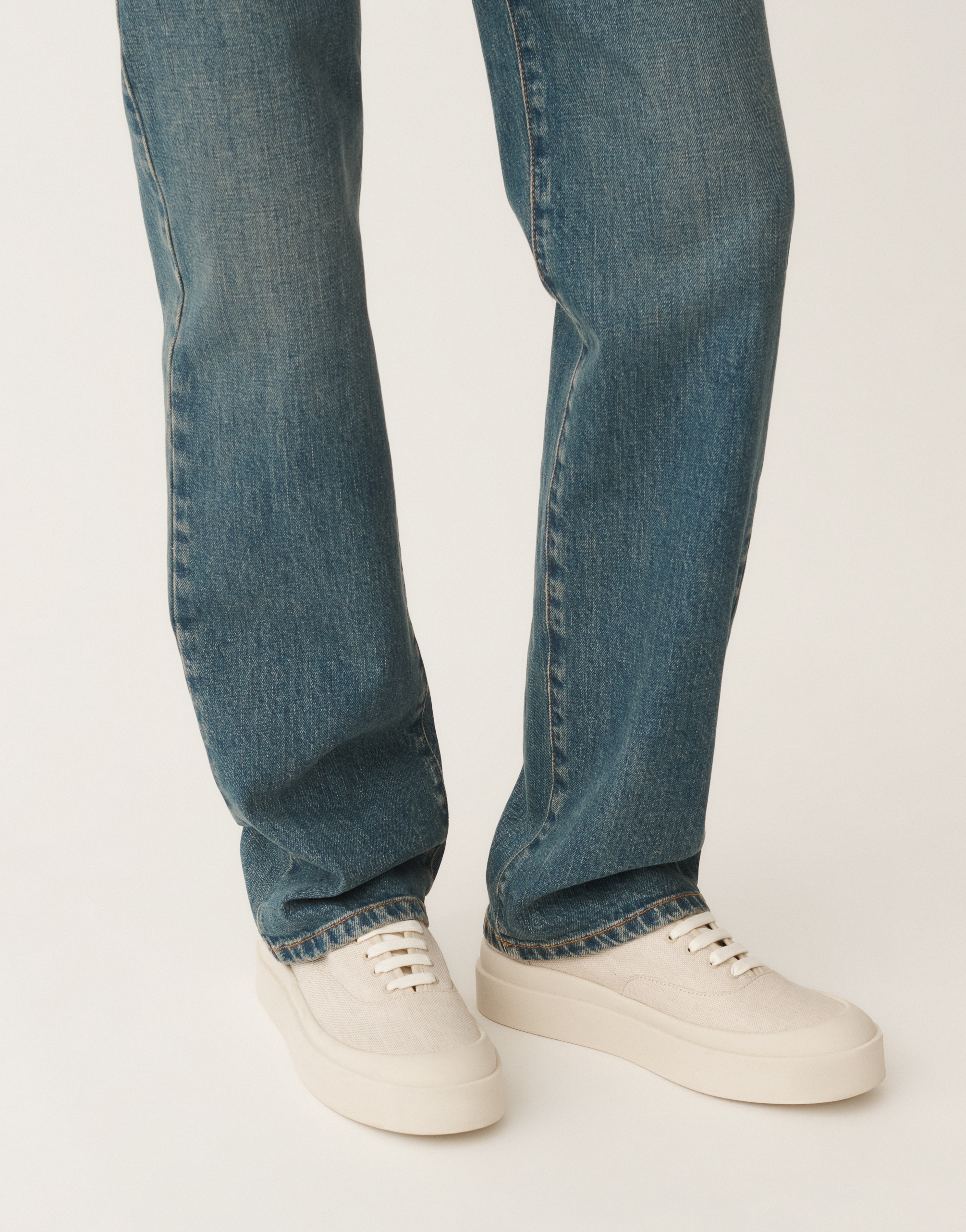 Fabiana Filippi Canvas And Nappa Leather Sneakers In White