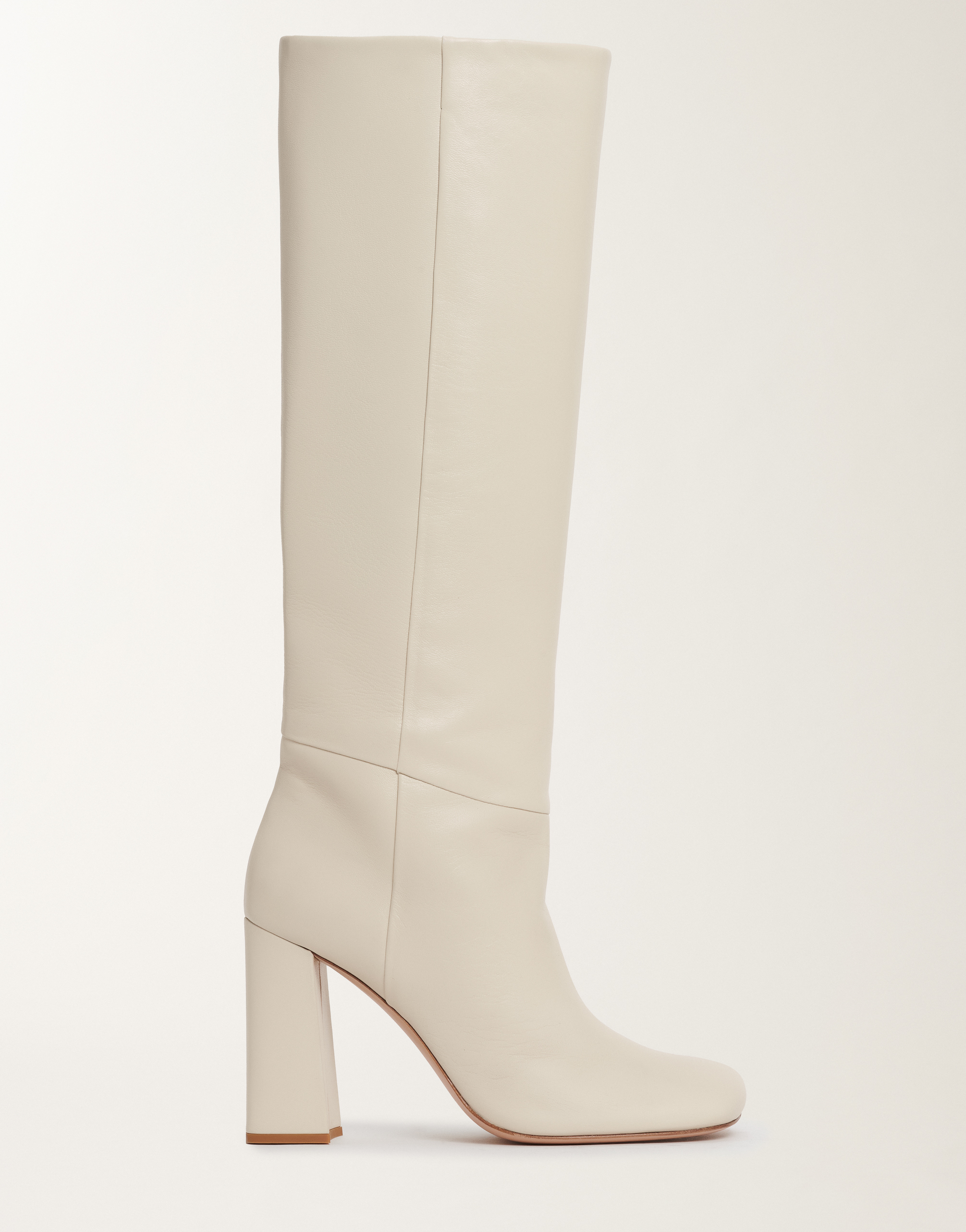 Fabiana Filippi Nappa Leather Heeled High Boots In White