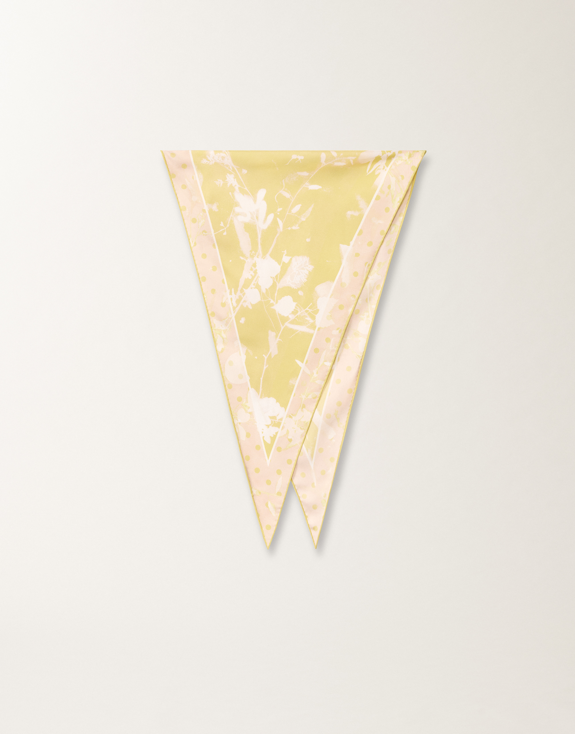 Fabiana Filippi Tilia-print Silk Losange Scarf In Yellow