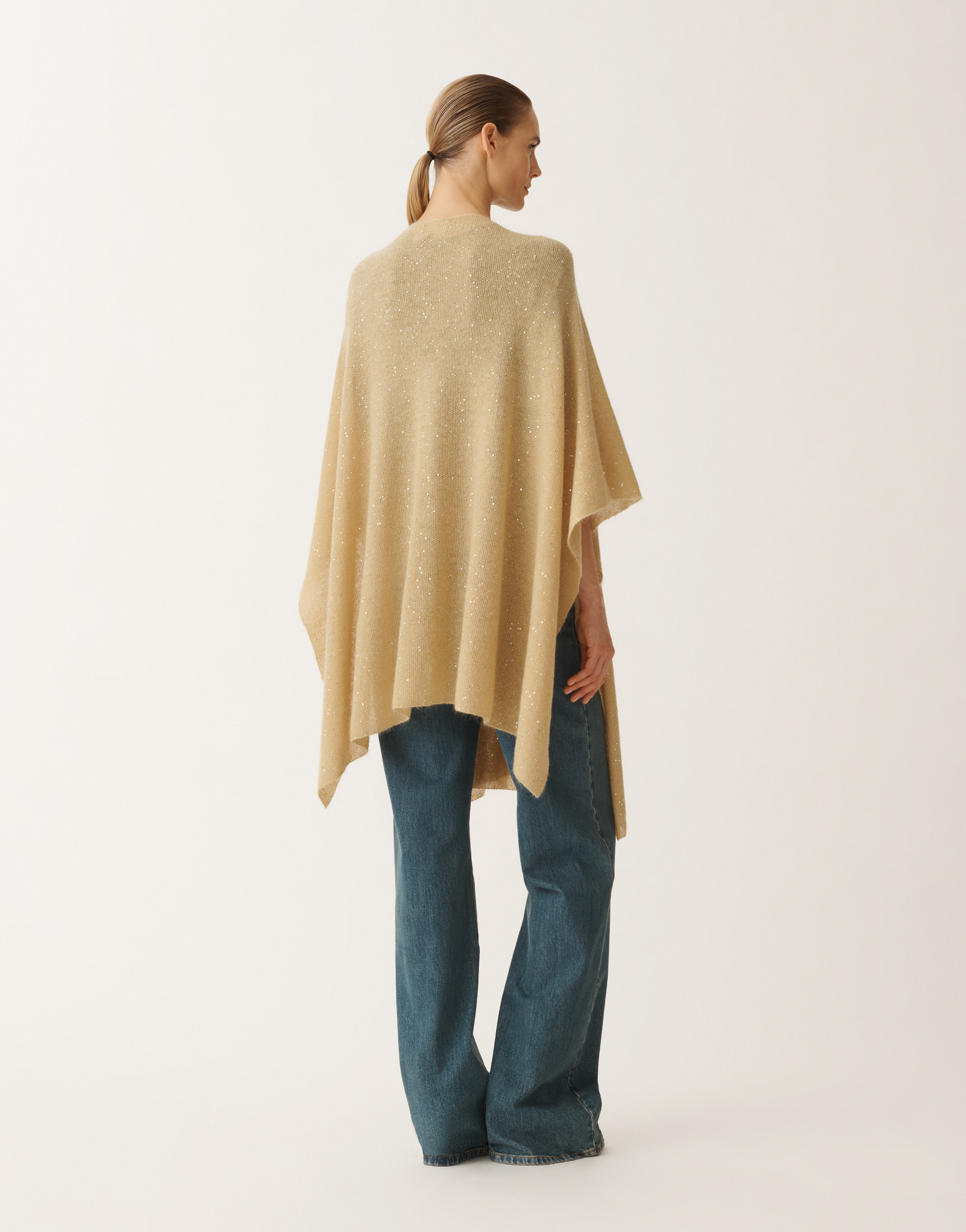Shop Fabiana Filippi Mohair Open Cape In Yellow