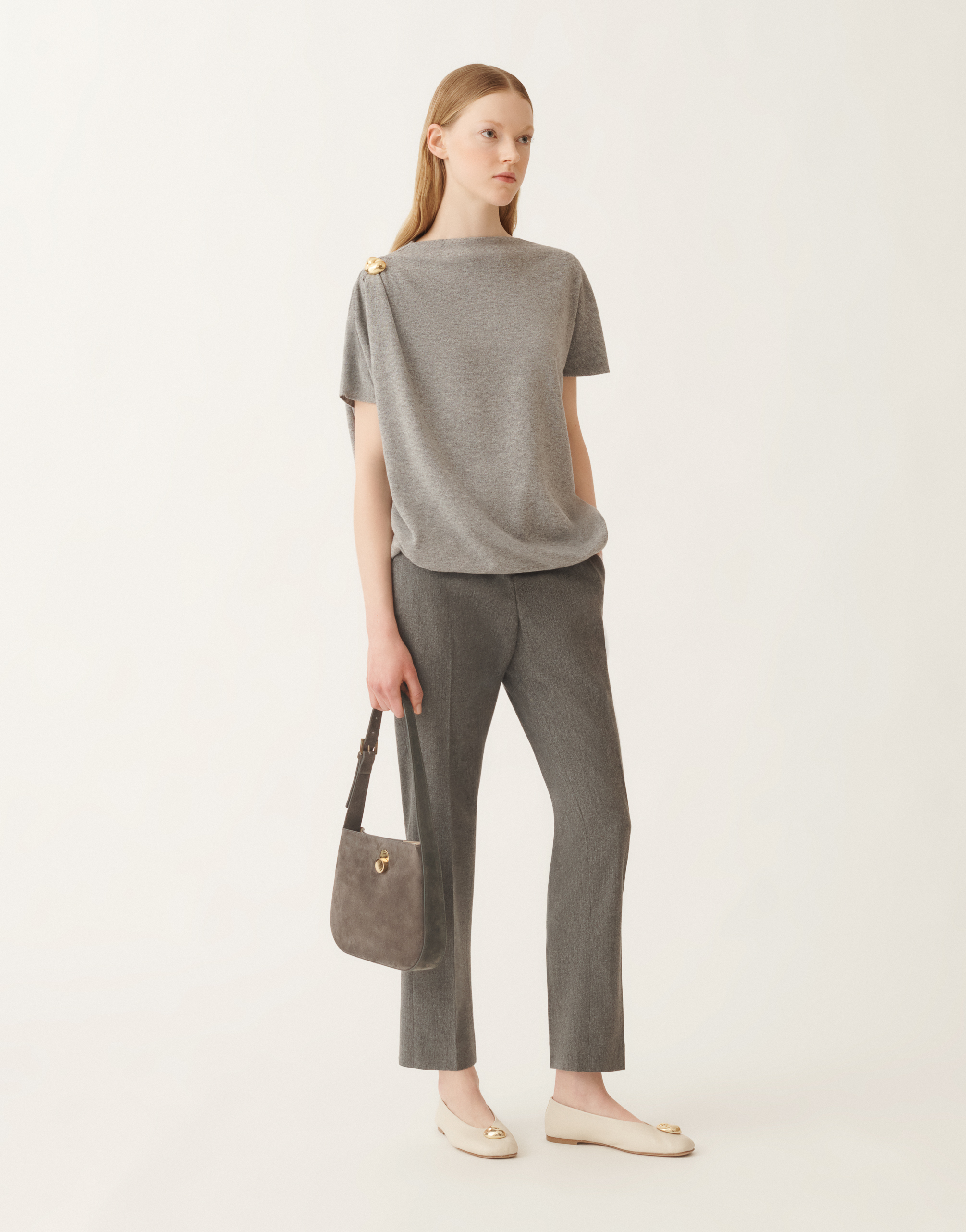 Fabiana Filippi Montefalco Trousers In Flannel In Gray