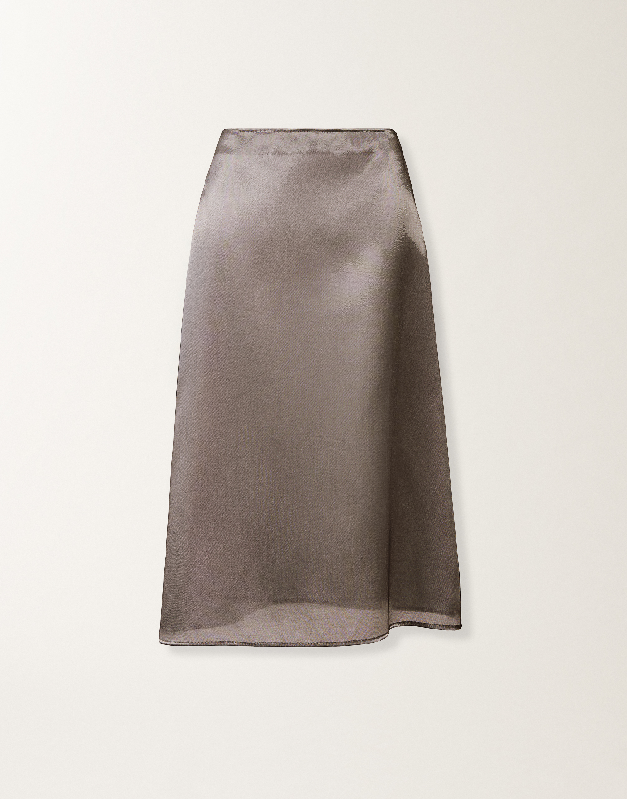 Midi skirt in water-reflective organza, shadow for Women | Fabiana