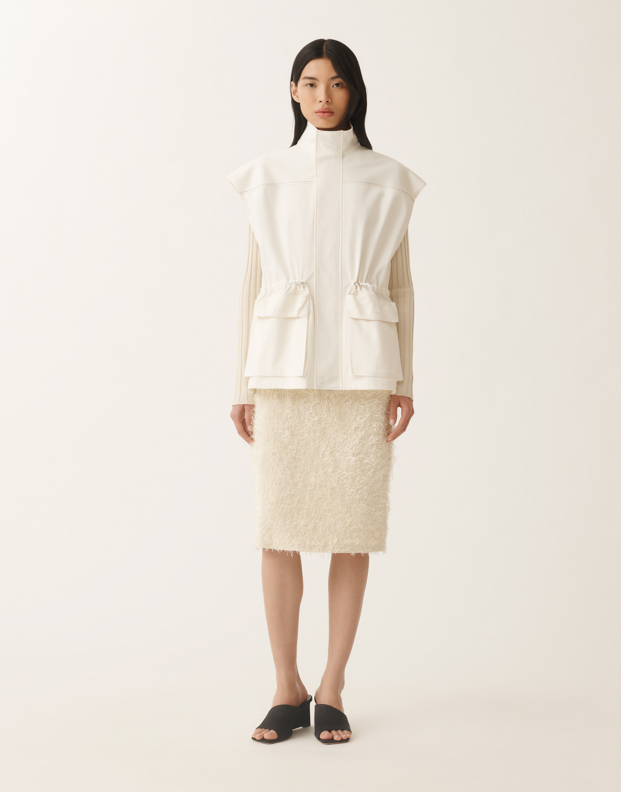 Fabiana Filippi Cotton Gabardine Safari Jacket In White