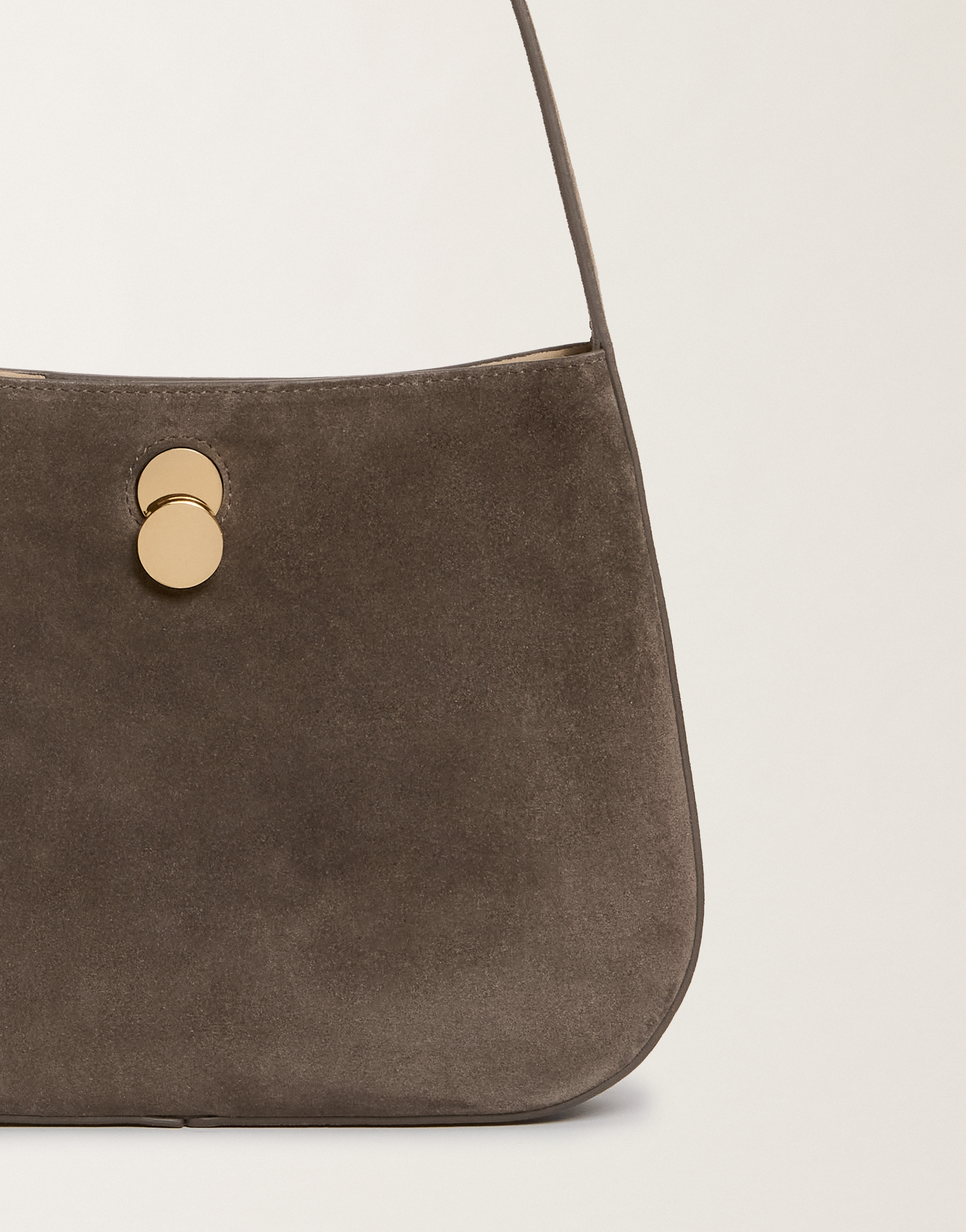Fabiana Filippi Small Eclissi Hobo Bag In Suede In Gray