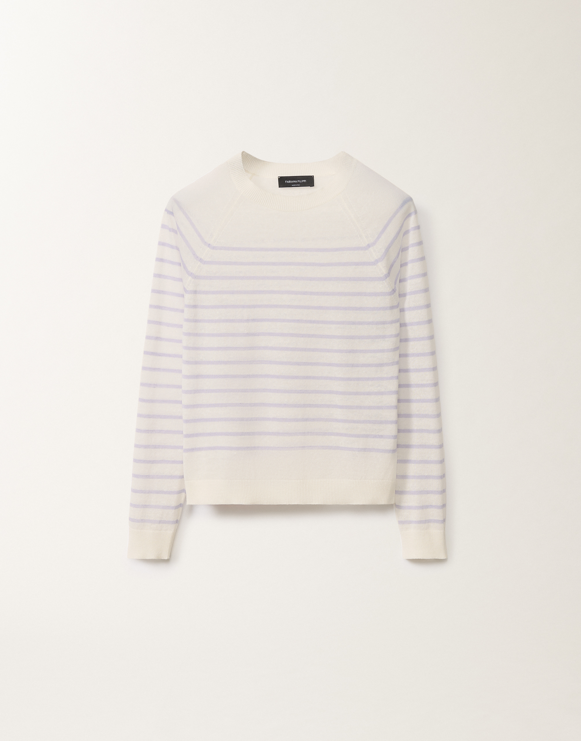 Fabiana Filippi Striped Sweater In White/lavender