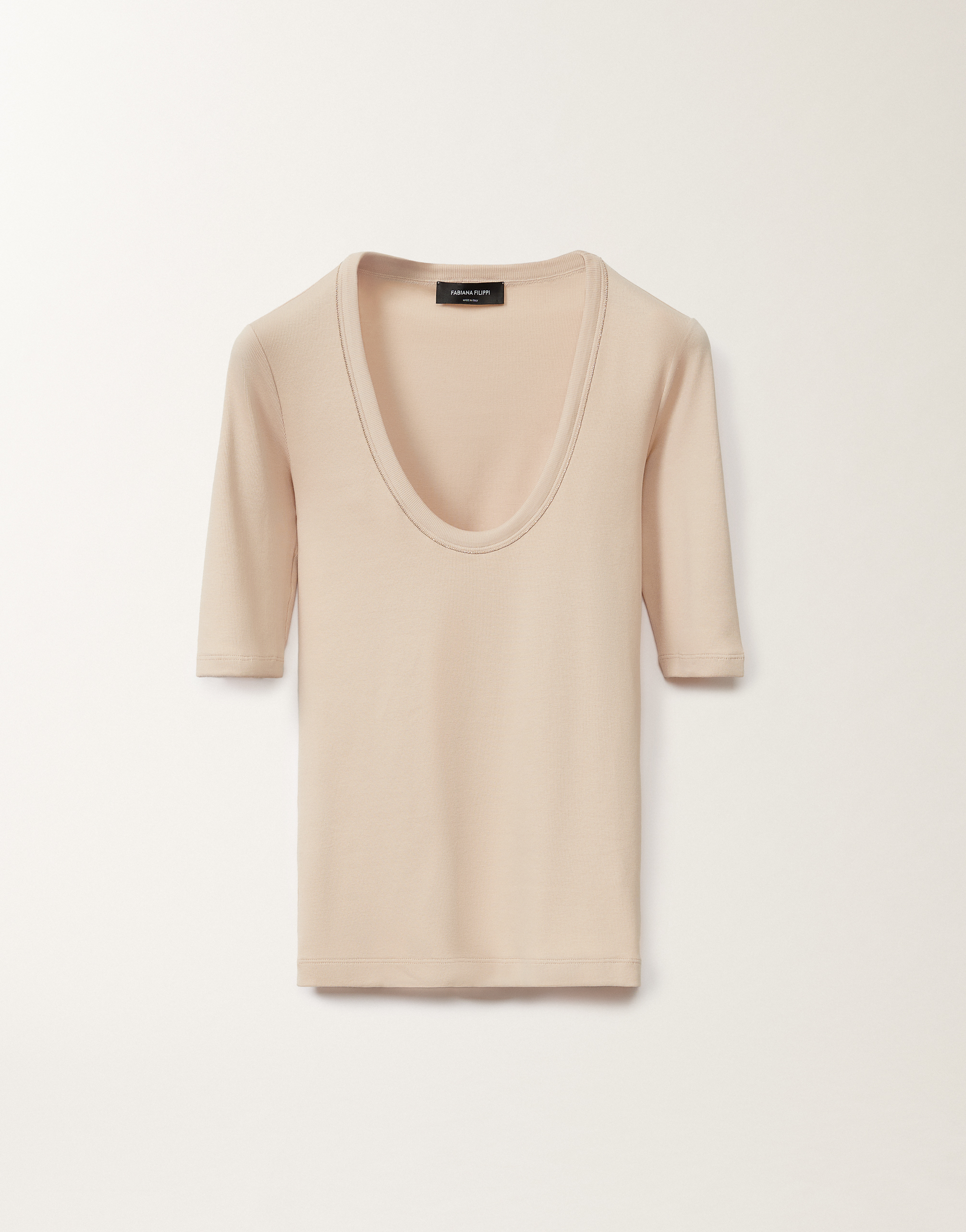 Shop Fabiana Filippi Jersey T-shirt In Brown