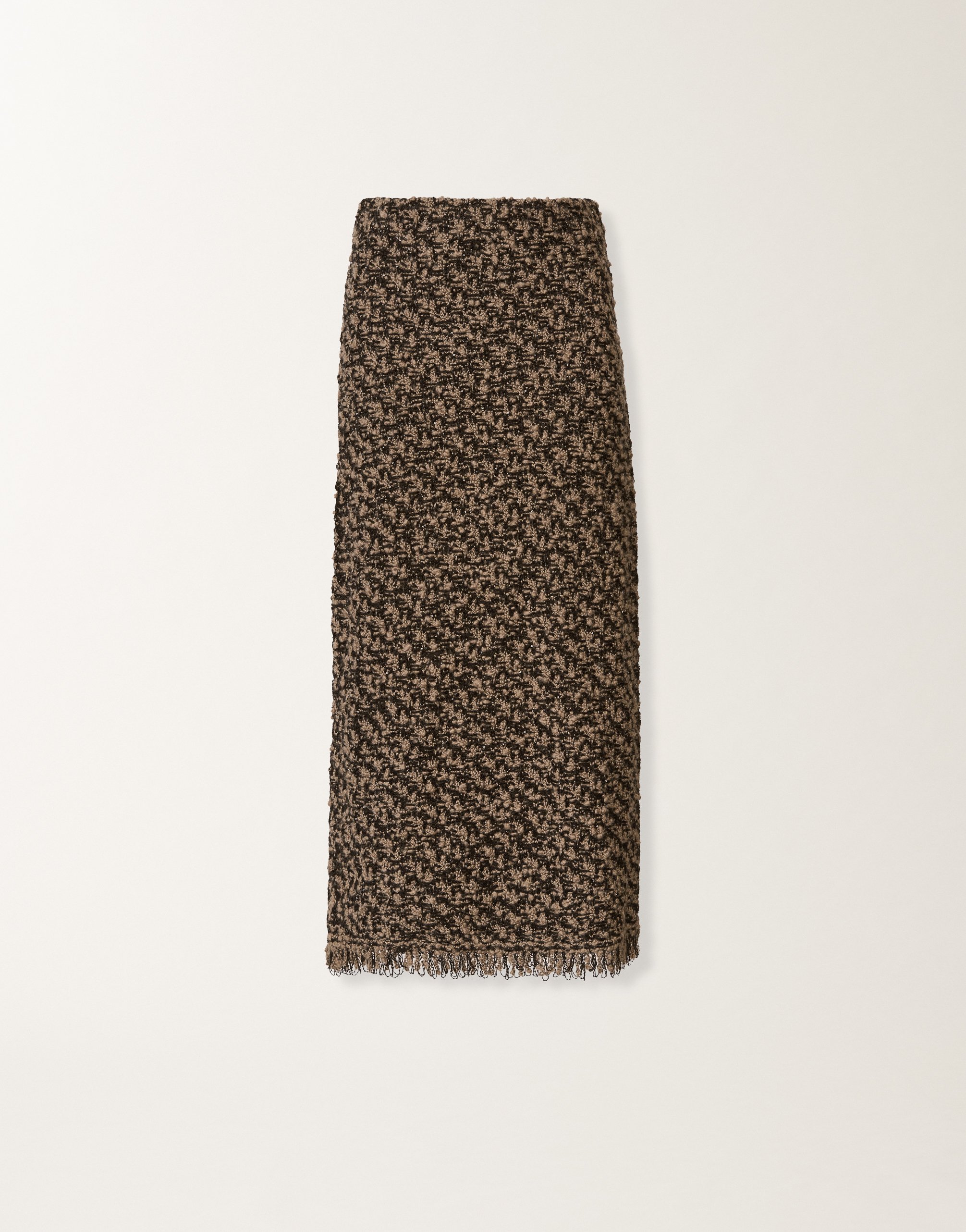 Fabiana Filippi Tweed Sequin Maxi Skirt In Brown