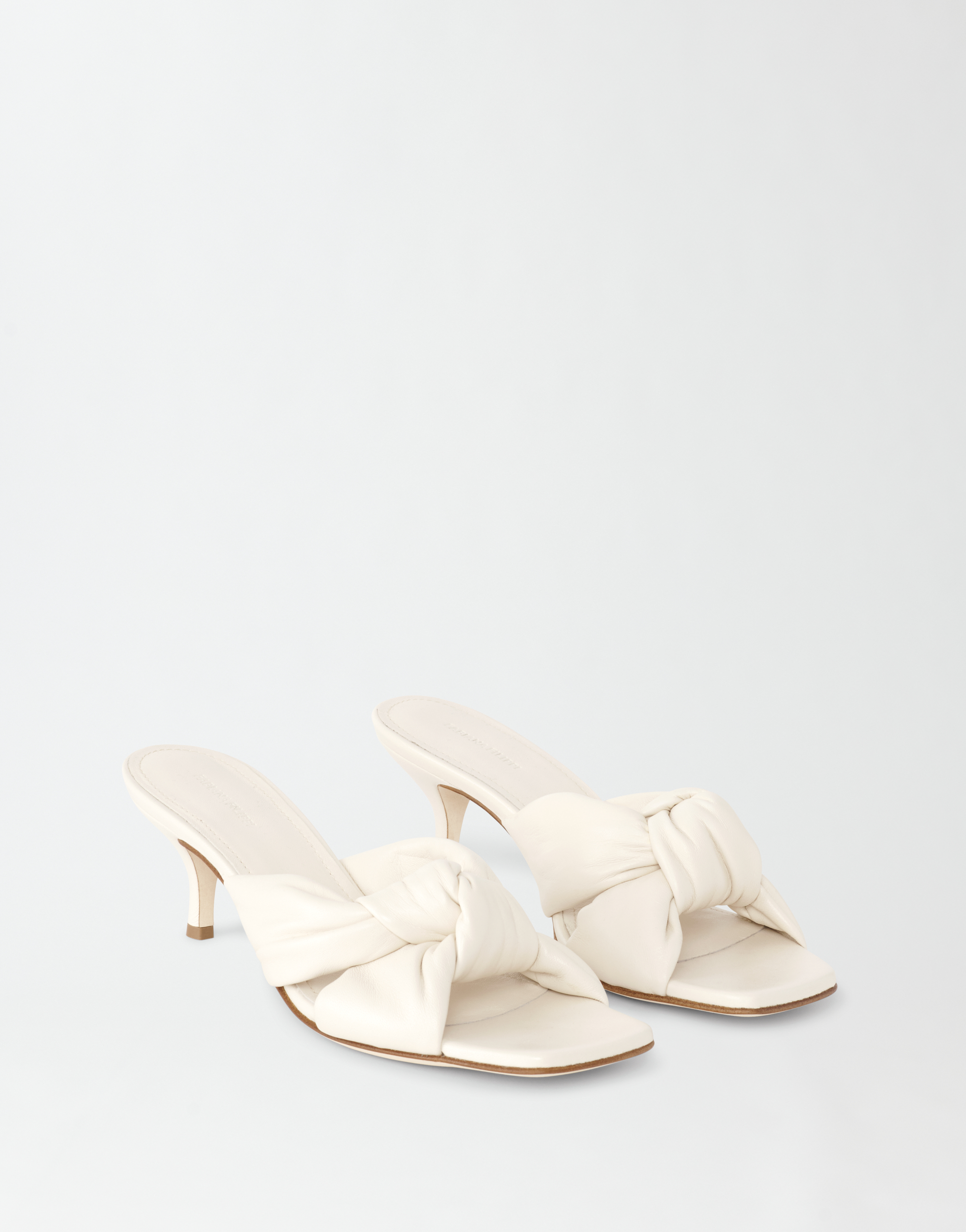 Shop Fabiana Filippi Nappa Mules With Knot Detail In Butter