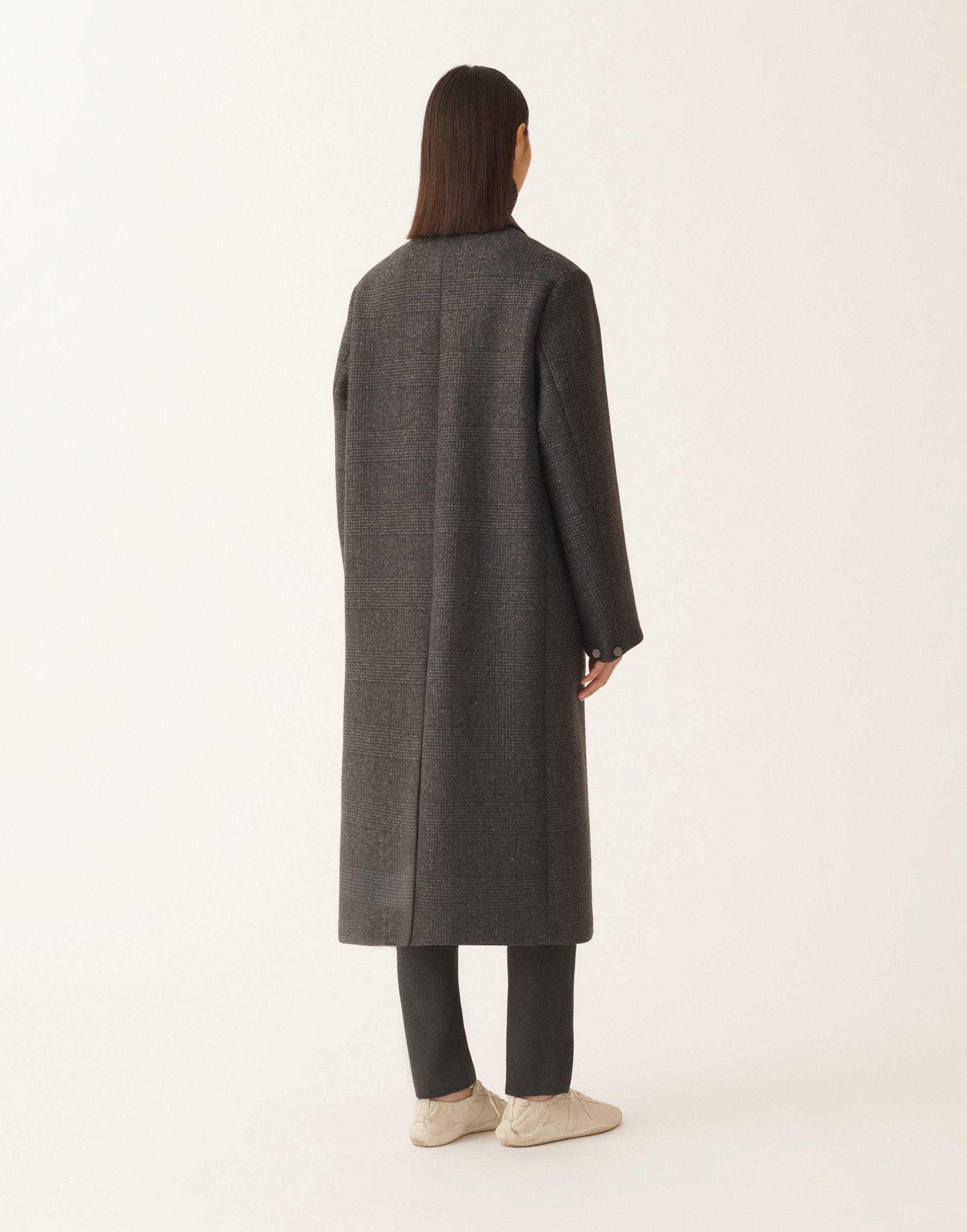 Fabiana Filippi Double-breasted Coat In Prince Of Wales Check In Brown