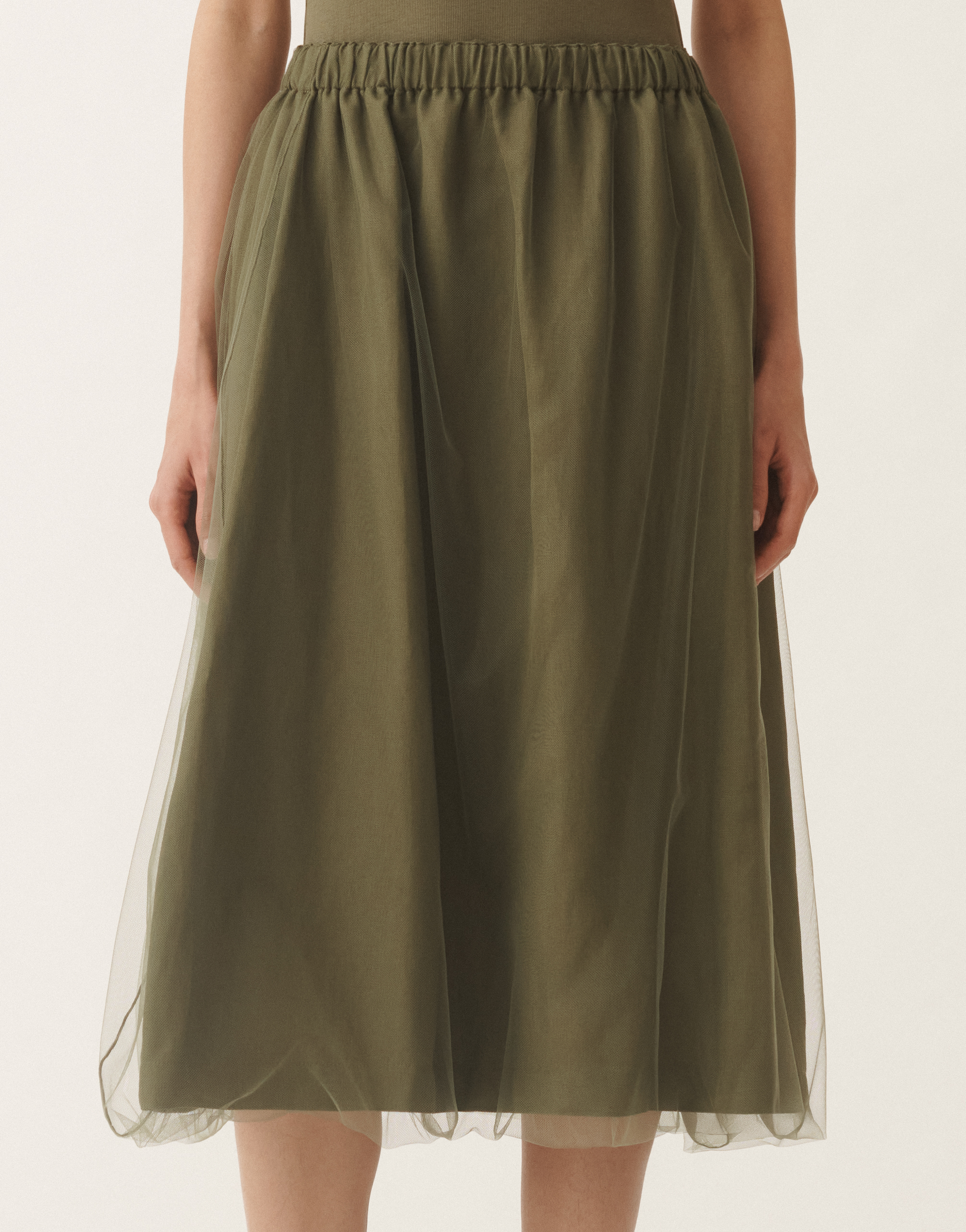 Shop Fabiana Filippi Linen And Viscose Skirt In Green