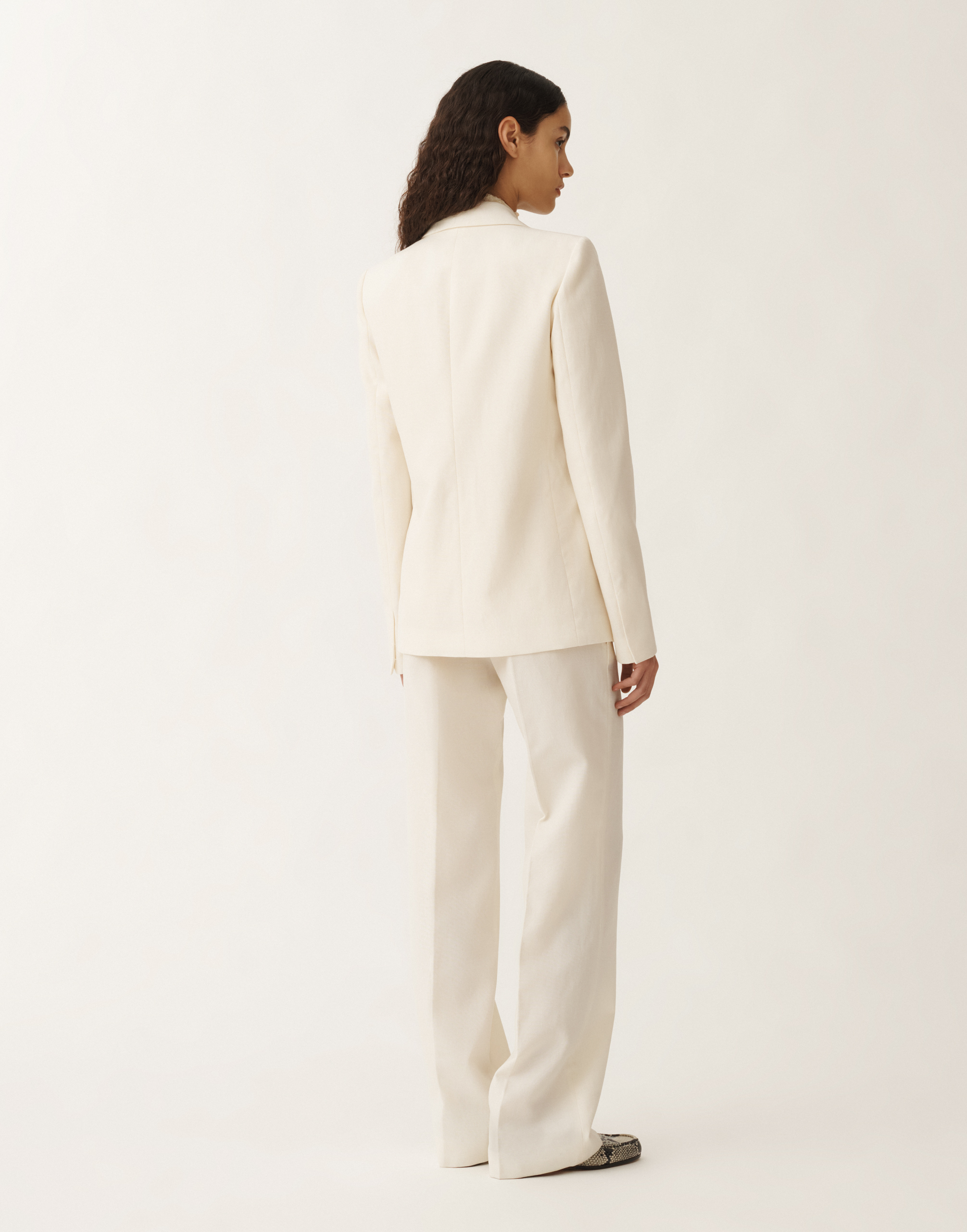 Shop Fabiana Filippi Wool And Linen Mat Jacket In White