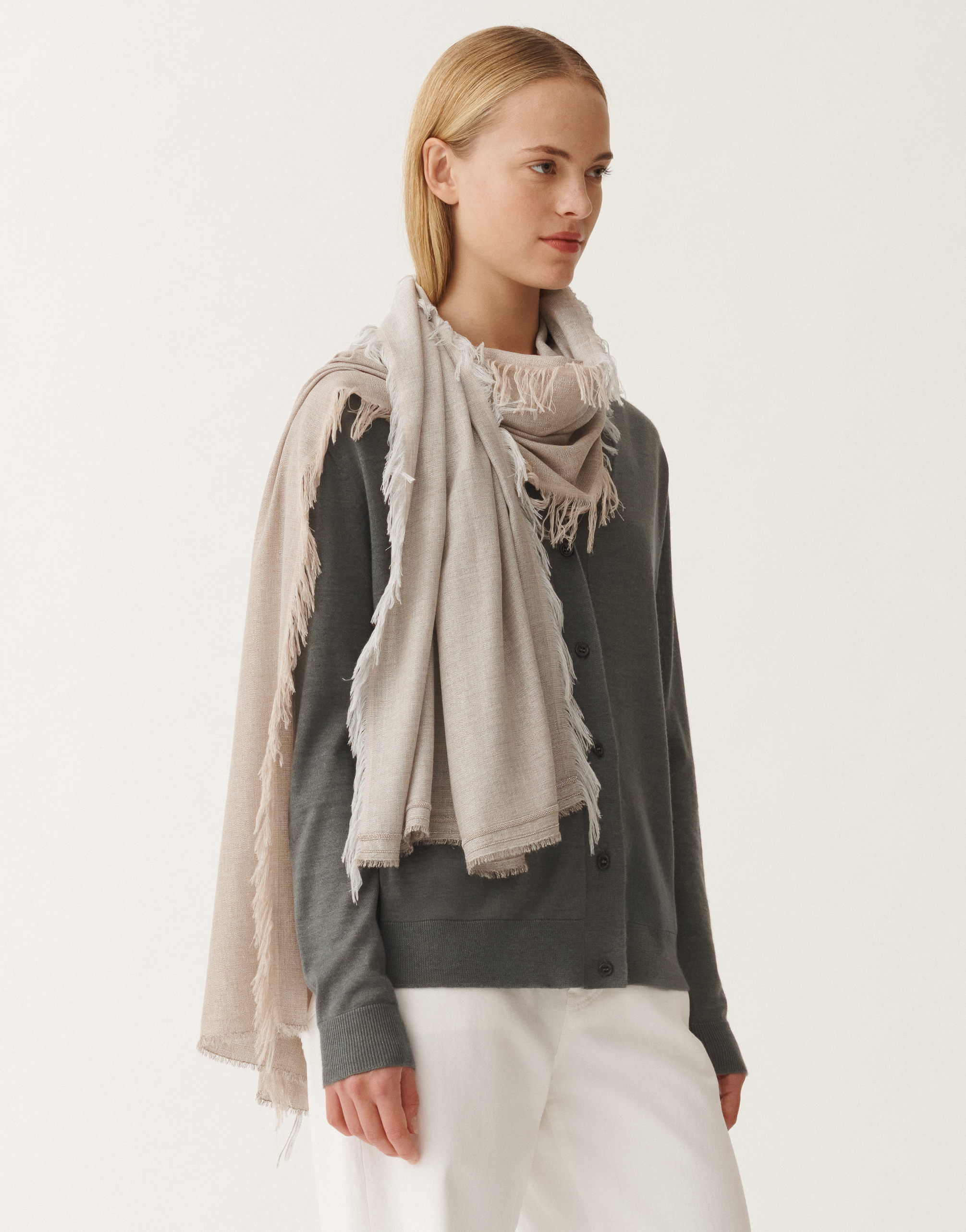 Fabiana Filippi Jacquard Viscose Stole In Onlyonecolor