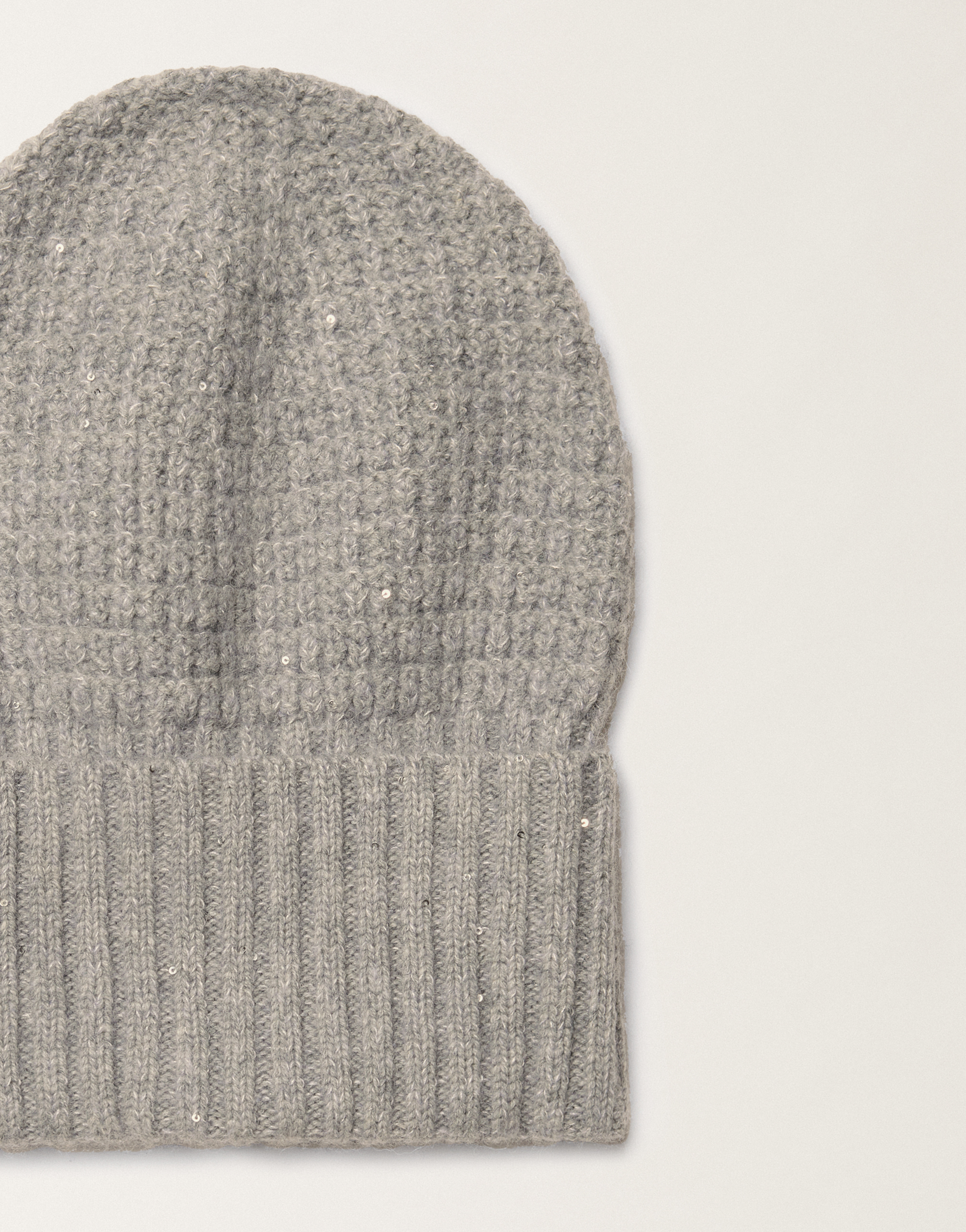Fabiana Filippi Wool And Silk Hat With Sequins In Gray