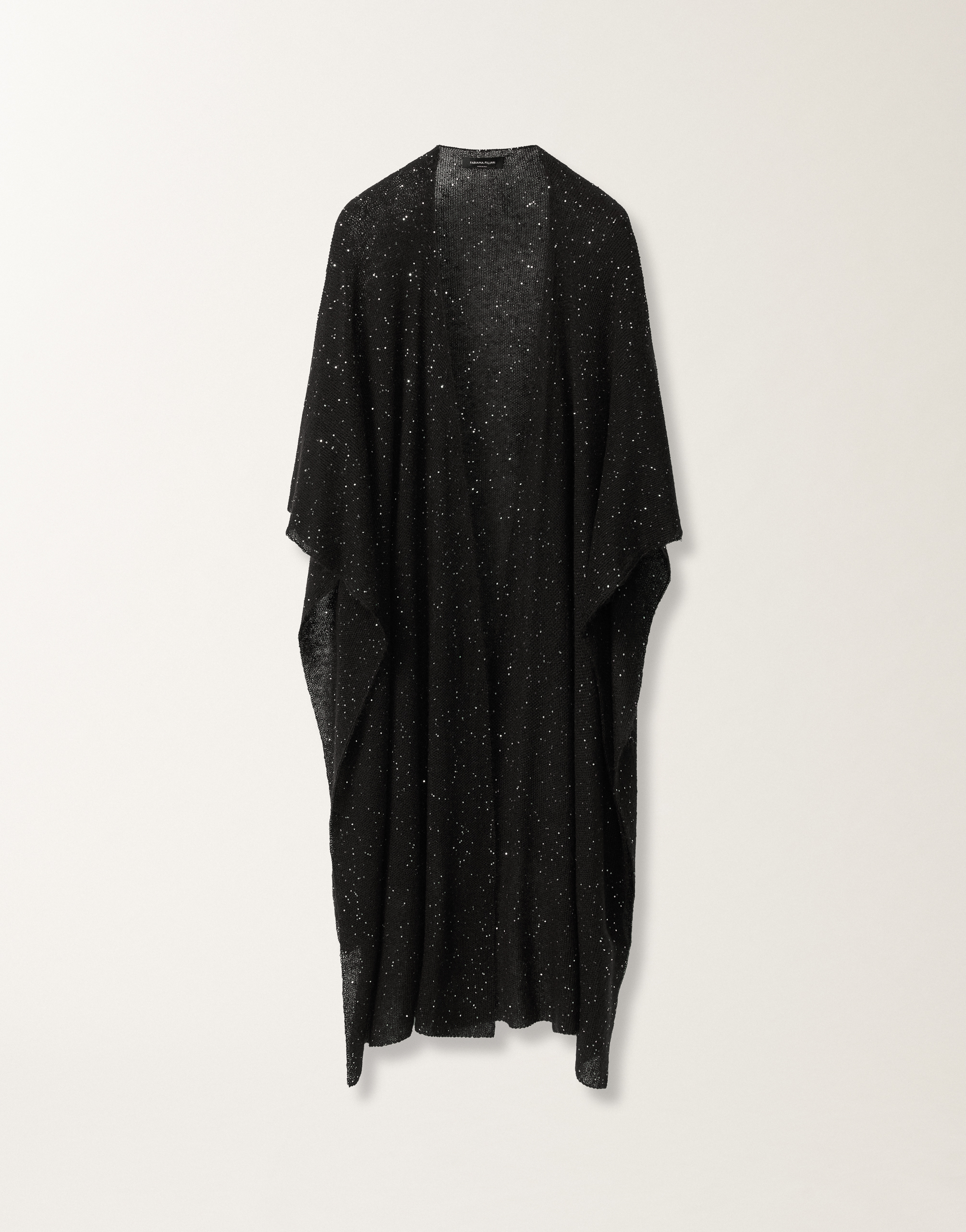 Fabiana Filippi Embroidered Sequin Cape In Black