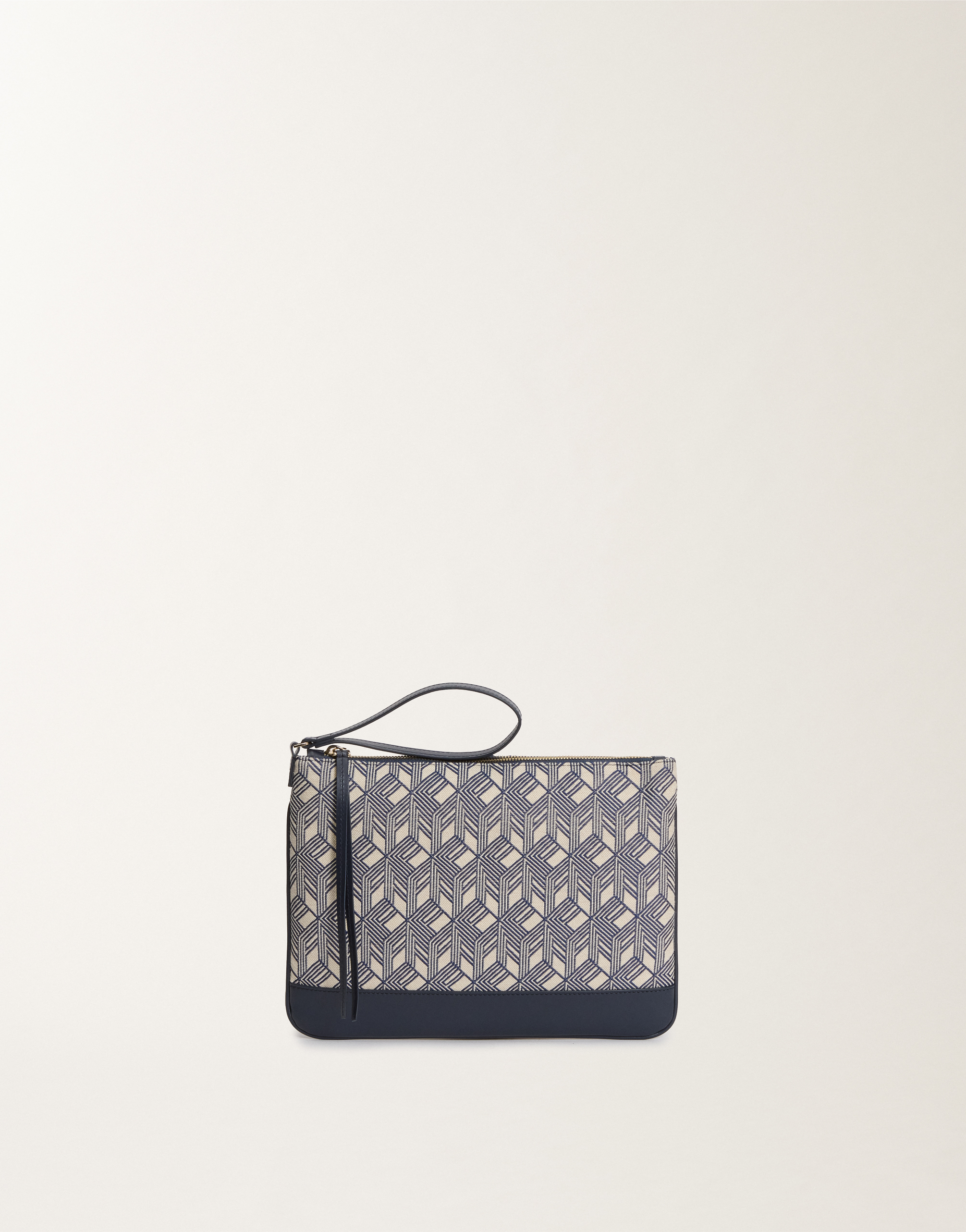 Fabiana Filippi Jacquard Pouch In Blue