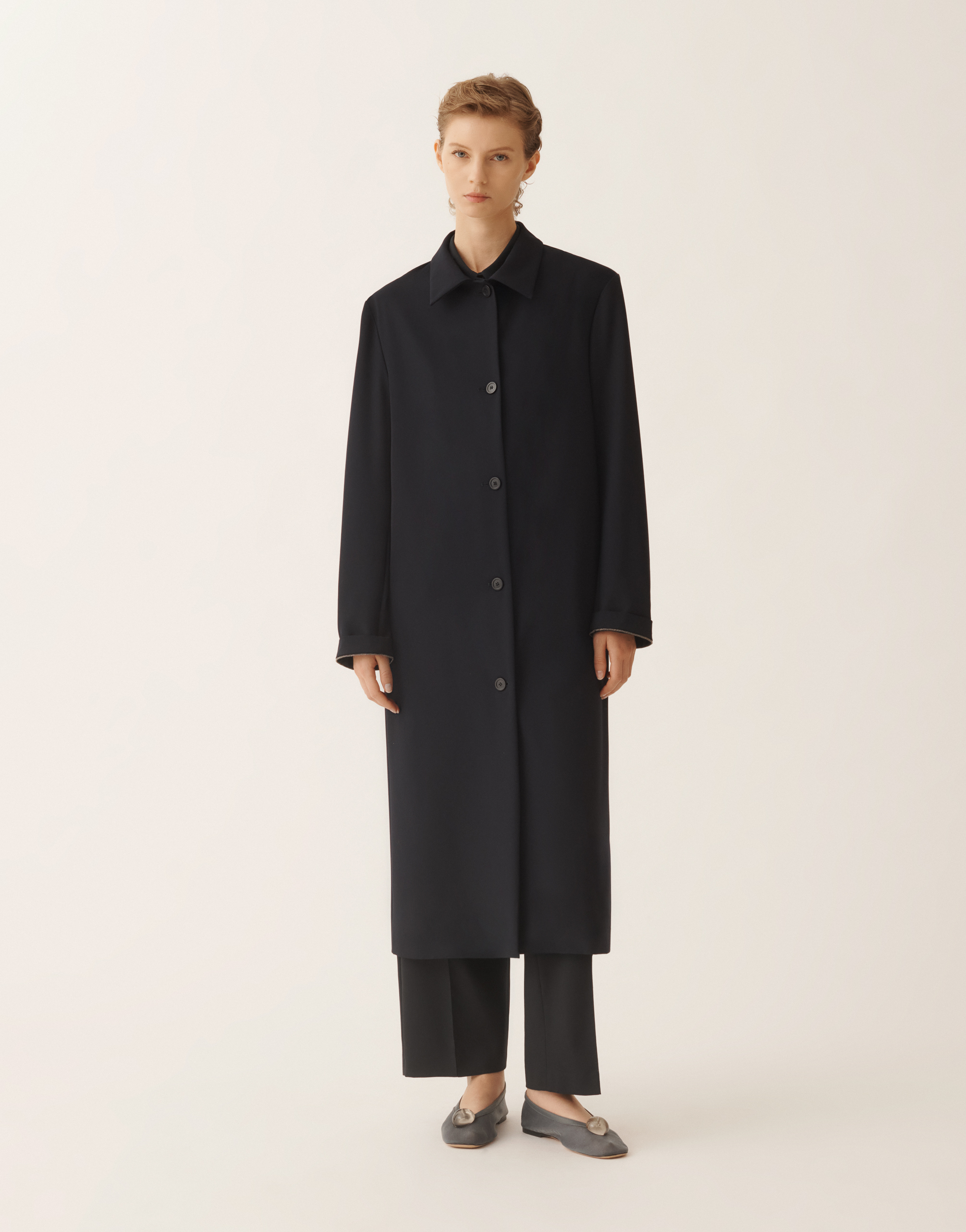 Fabiana Filippi Polyester Viscose Elastane Coat In Black