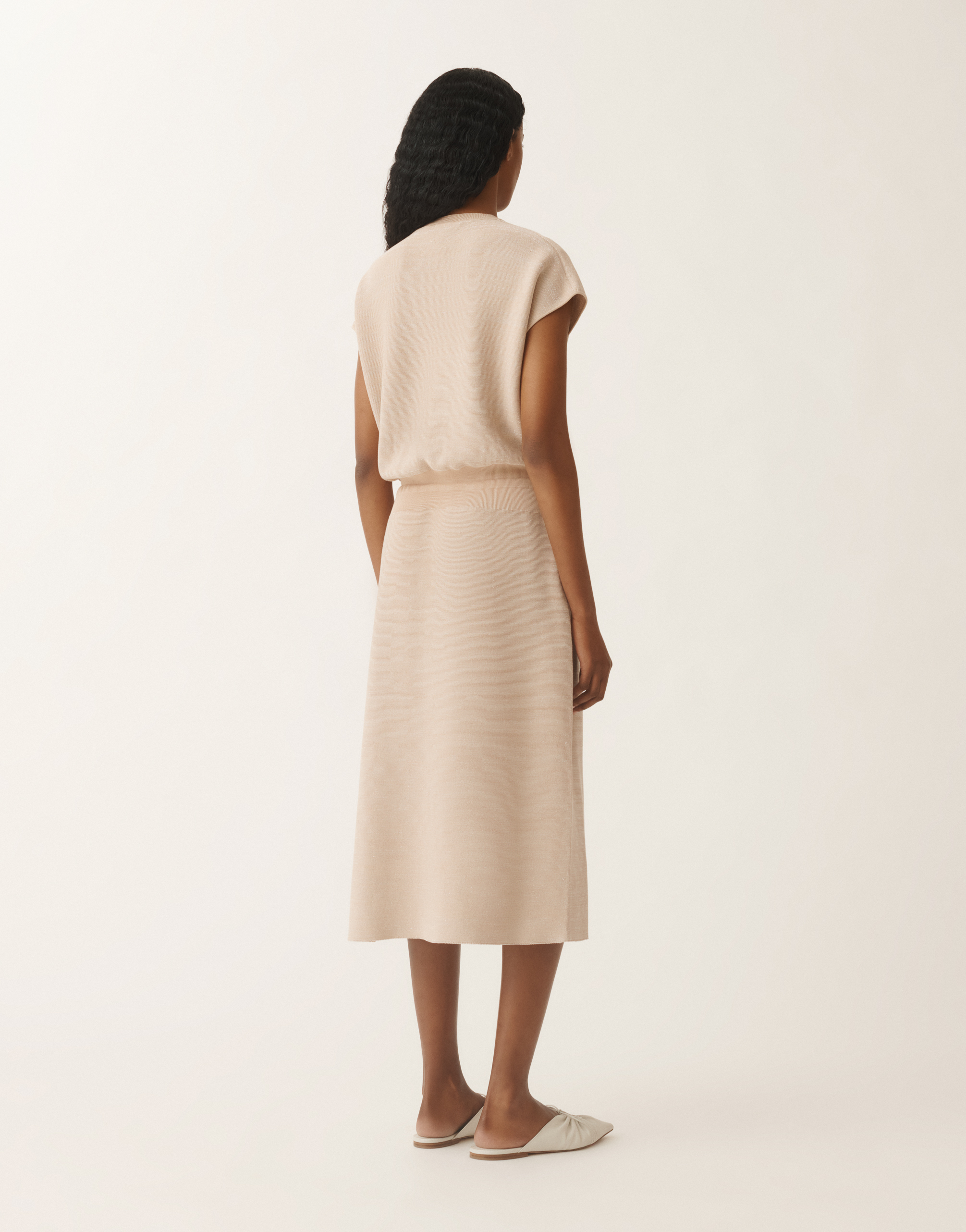 Fabiana Filippi Cotton Dress With Lurex In Sand