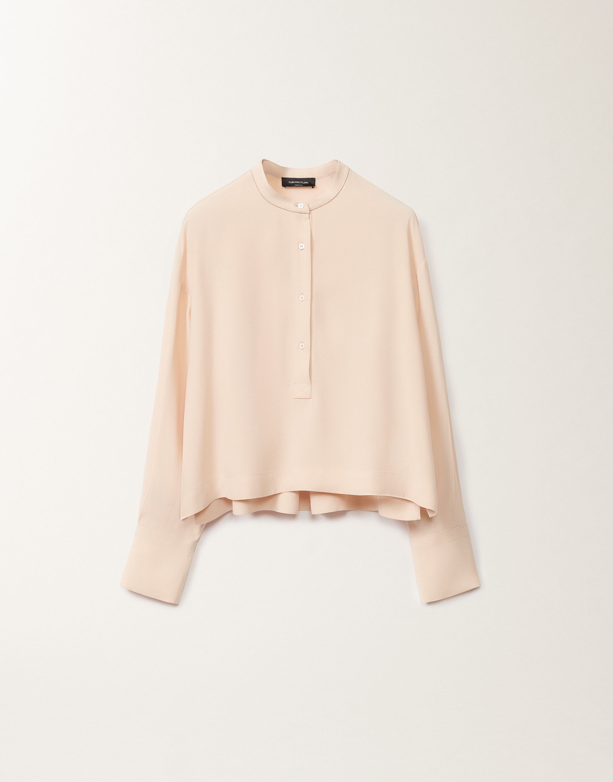 Shop Fabiana Filippi Envers Satin Shirt In Pink