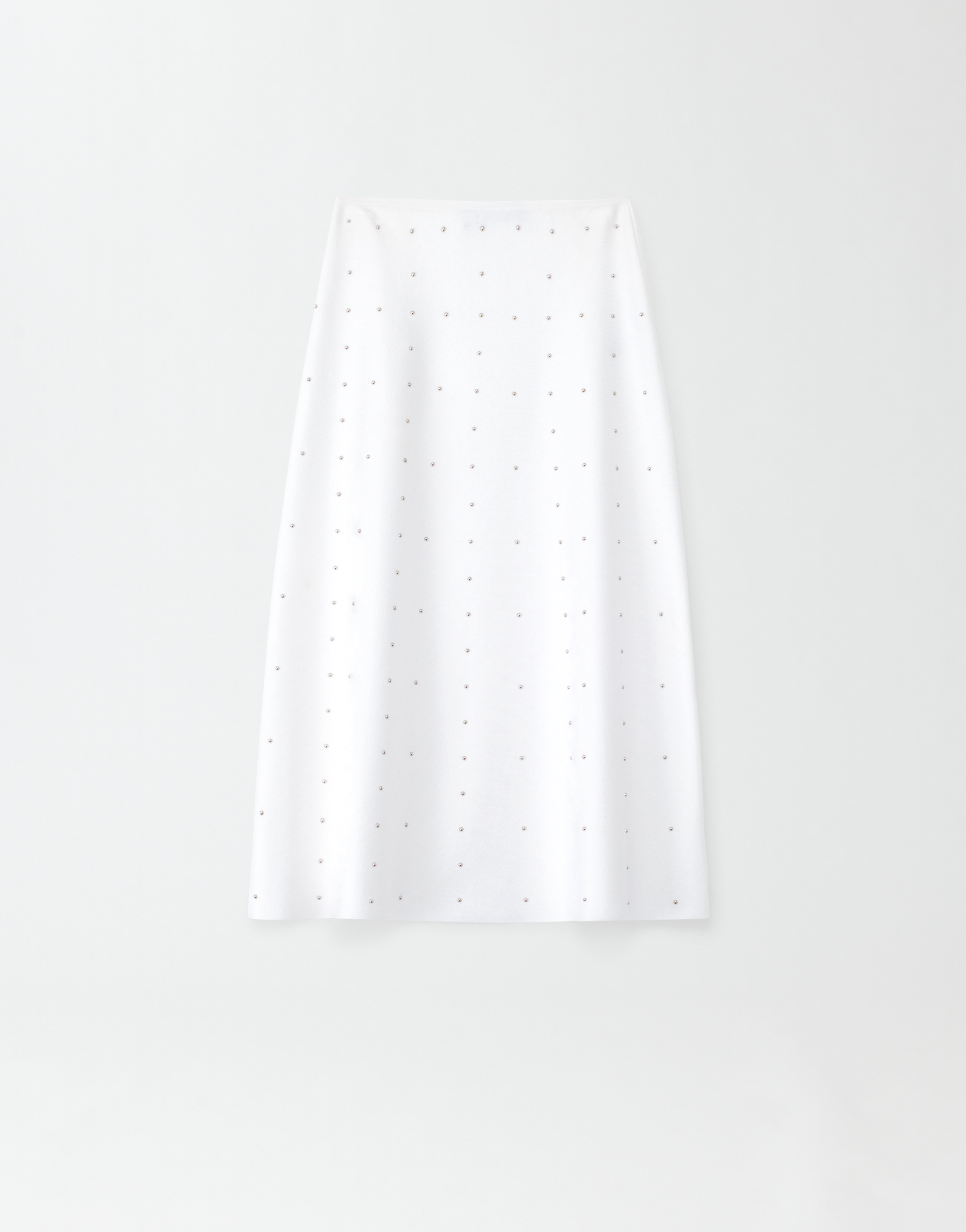 Shop Fabiana Filippi Compact Viscose Flared Skirt With Double Stud In Optical White