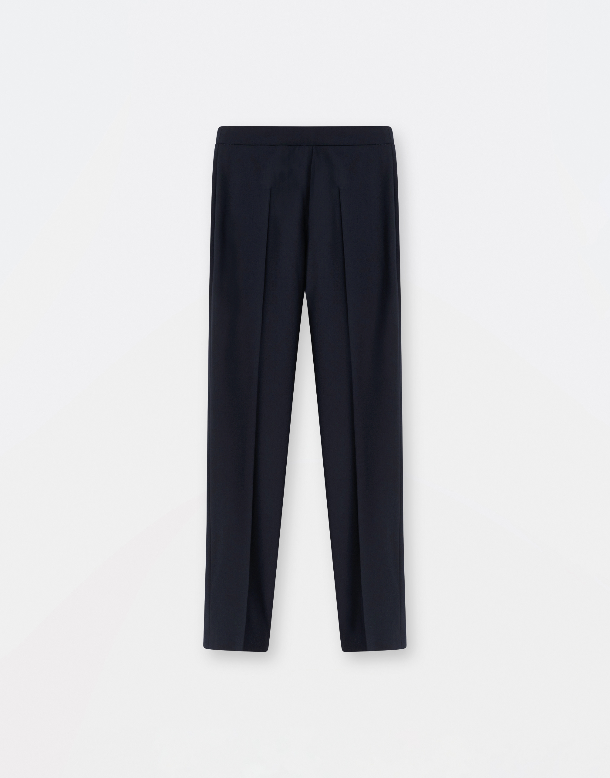 Shop Fabiana Filippi Woolen Fabric Skinny Fit Trousers In Midnight Blue
