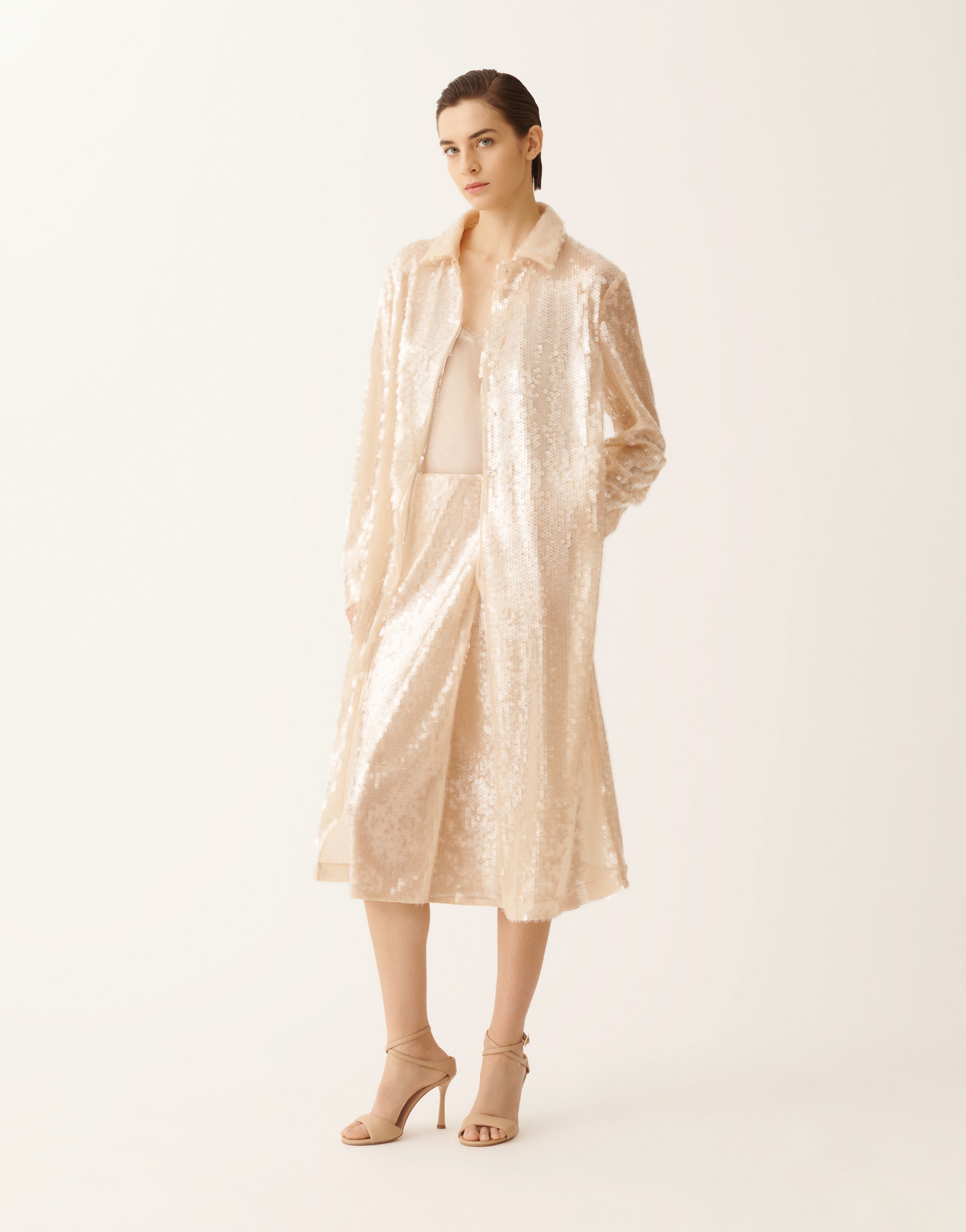 Fabiana Filippi Lingerie Style Top Lightweight Spaghetti Straps In Brown